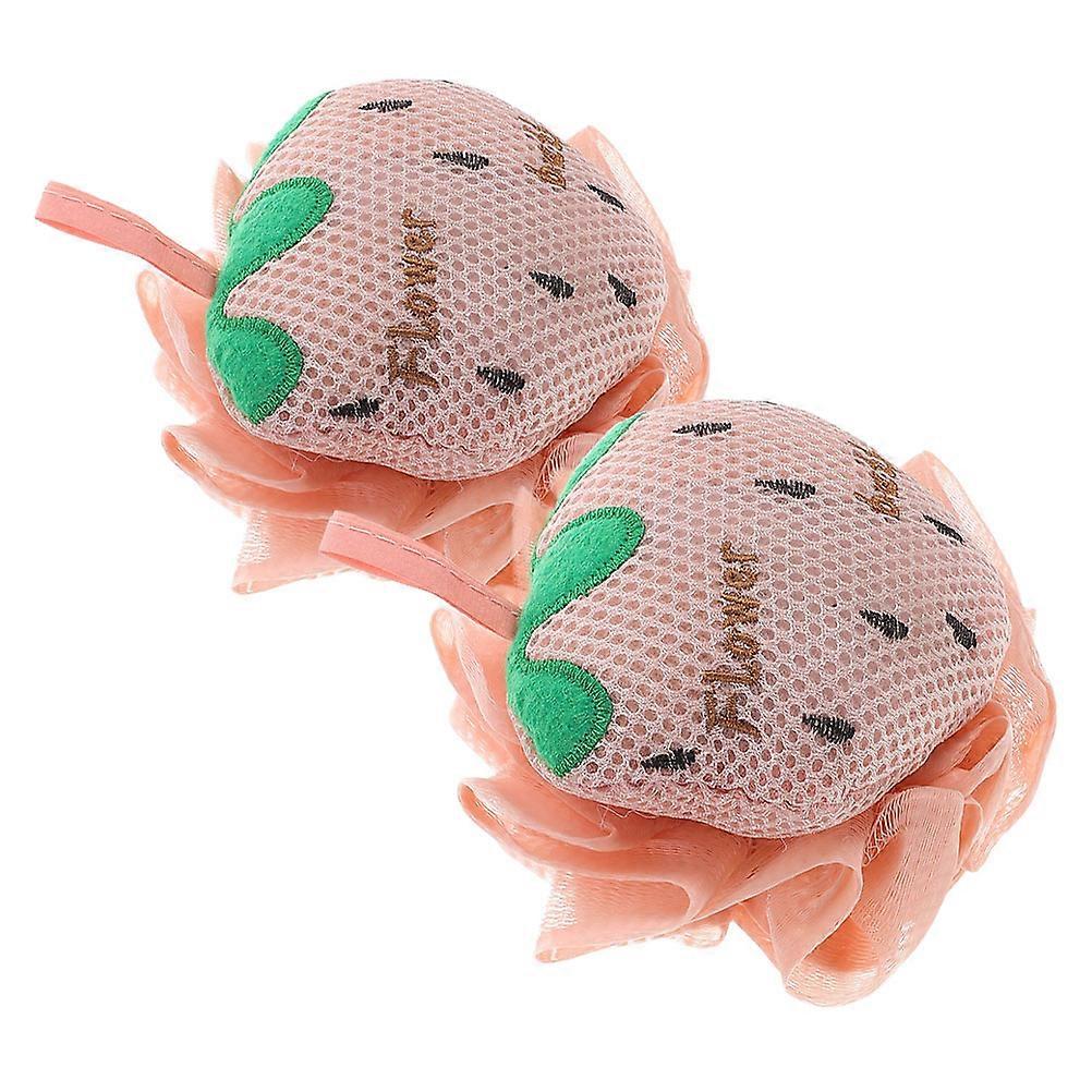 10Pcs Strawberry Bath Loofah for Pink Exfoliating Pouf
