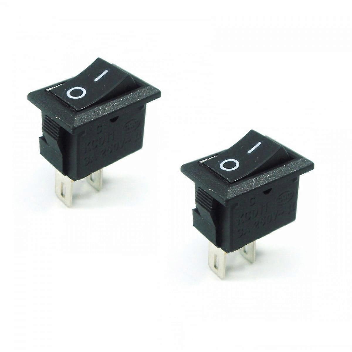 2x On/Off Switch 12V DC Black Rocker 3/4" x 1/2" L x W Rectangular Opening Size