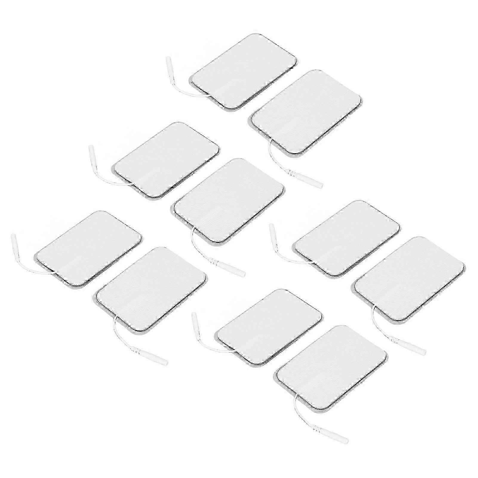 10pcs Rectangular Electrode Pad Self Adhesive Electrode Patch Replacement Accessory for TENS Machine 2mm / 0.08in