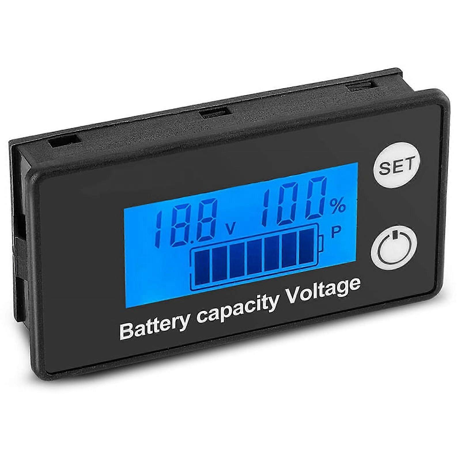 DC 8V-100V Battery Capacity Monitor Gauge Voltage Meter with LCD Screen Electric Quantity Detector