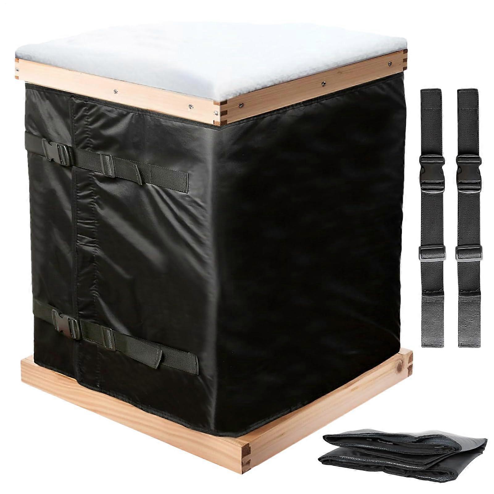 Beehive Winter Cover 600D Oxford Cloth Windproof Waterproof Beehive Wrap Adjustable Reusable Protection for Hives