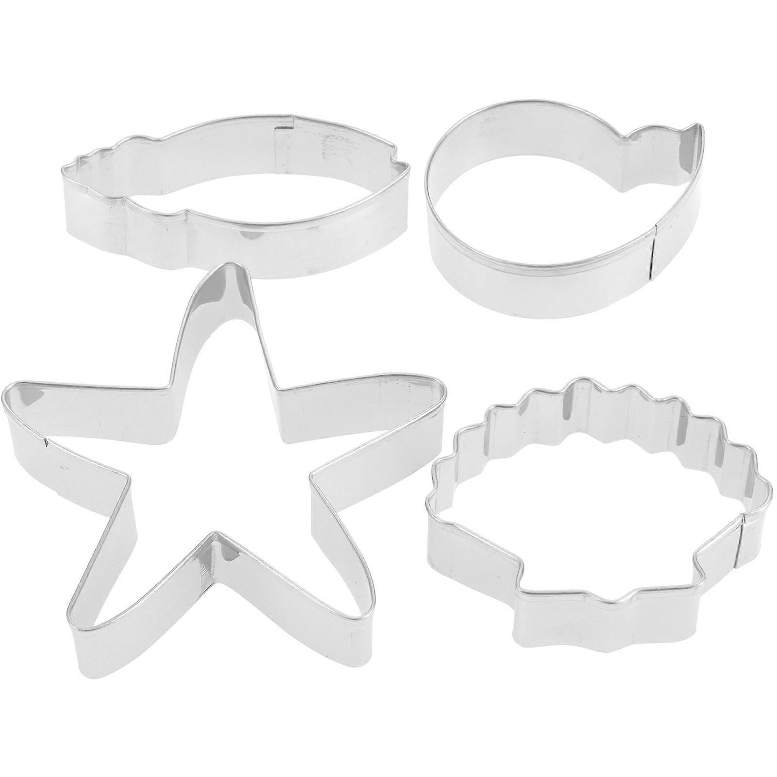 Conch Cookie Cutters 4Pcs Stainless Steel Set for Baking Use Silver
