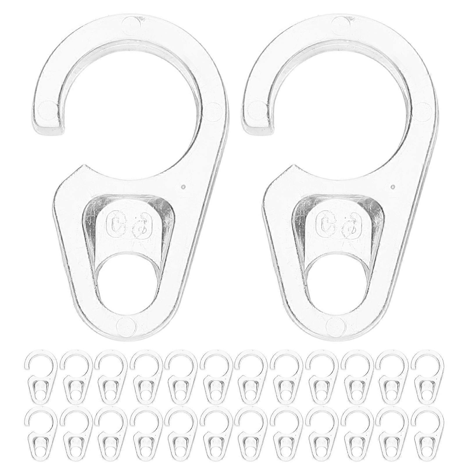 50pcs Clear Curtain Track Hooks Small Ceiling Curtain Track Connector Hooks Transparent Drape Hangers for Bathroom Bedroom