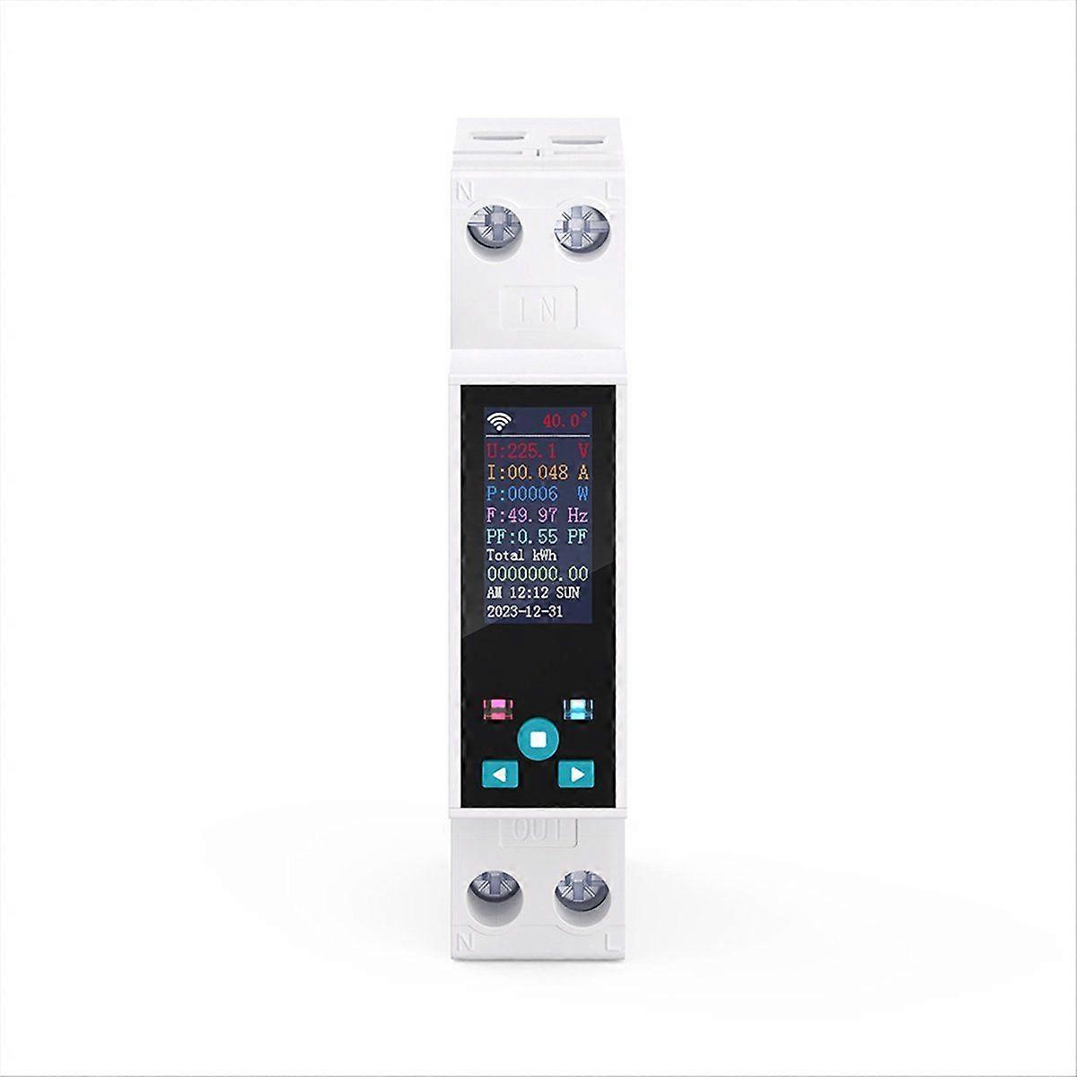 1-50A Smart Circuit Breaker TUYA MCB with LCD Display Current Under Voltage Wireless Remote Contro