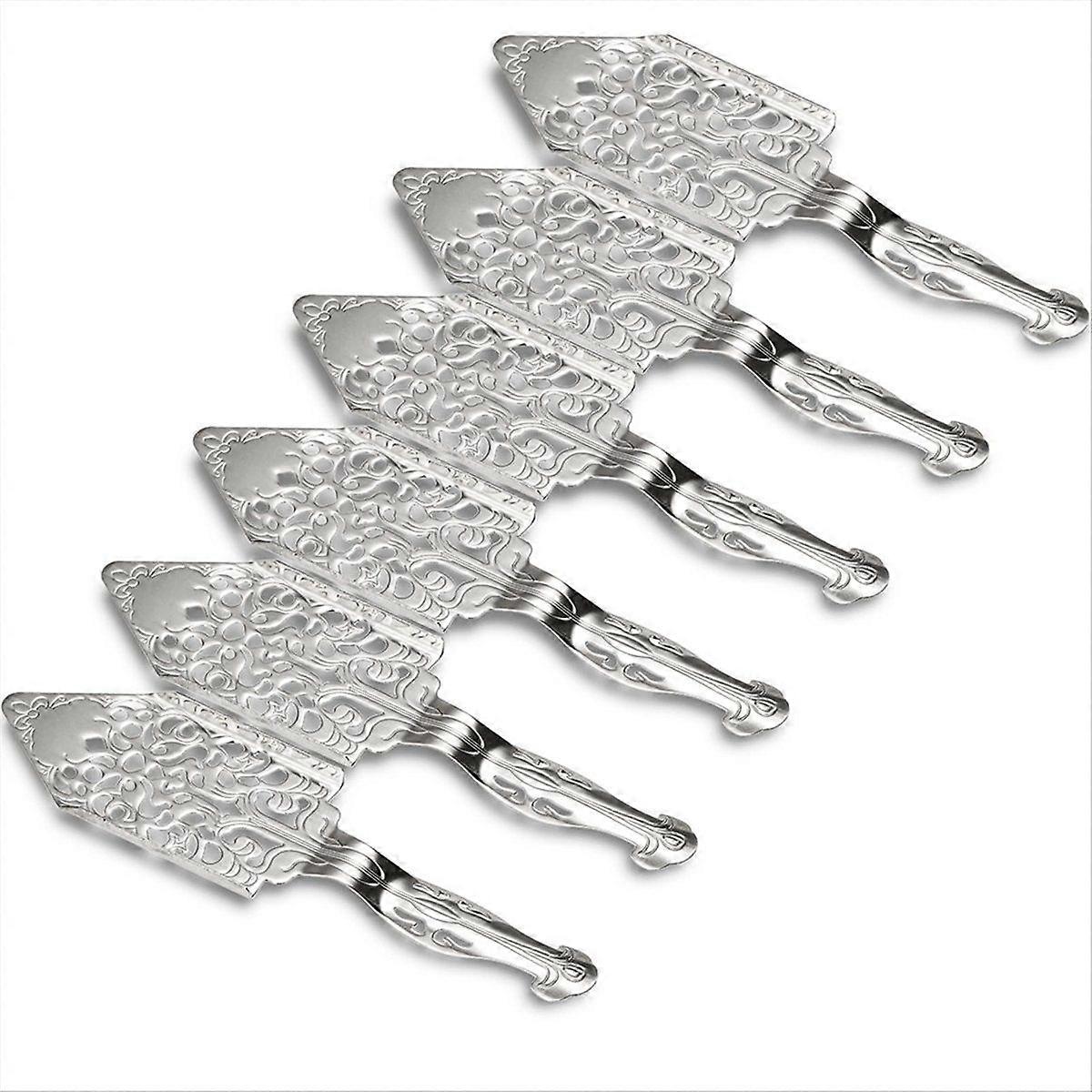 6 stk. absintskeer i rustfrit stål, udhulede absintskeer