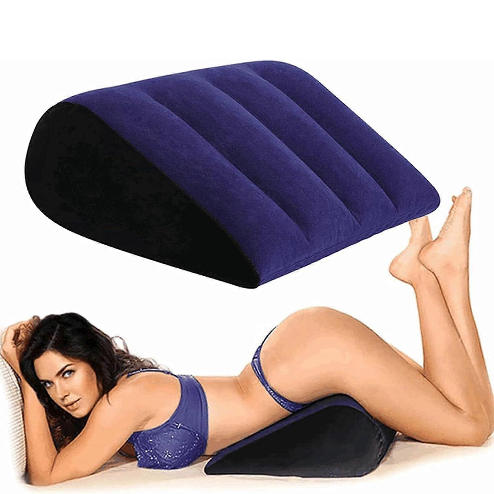 Inflatable Sex Pillow Triangle Cushion For GSpot Positioning Navy Color, Wedge, Portable Multifunctional Support Pillow