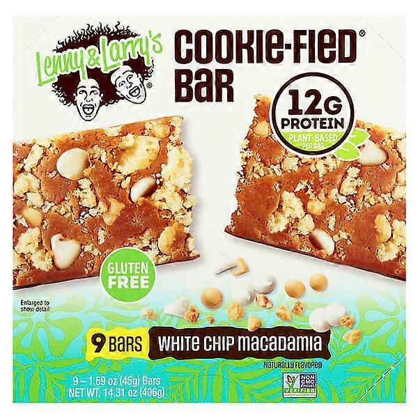 Lenny & Larry's, Cookie-FiedÃÂÃÂ® Bar, White Chip Macadamia, 9 Bars, 1.59 oz (45 g) Each