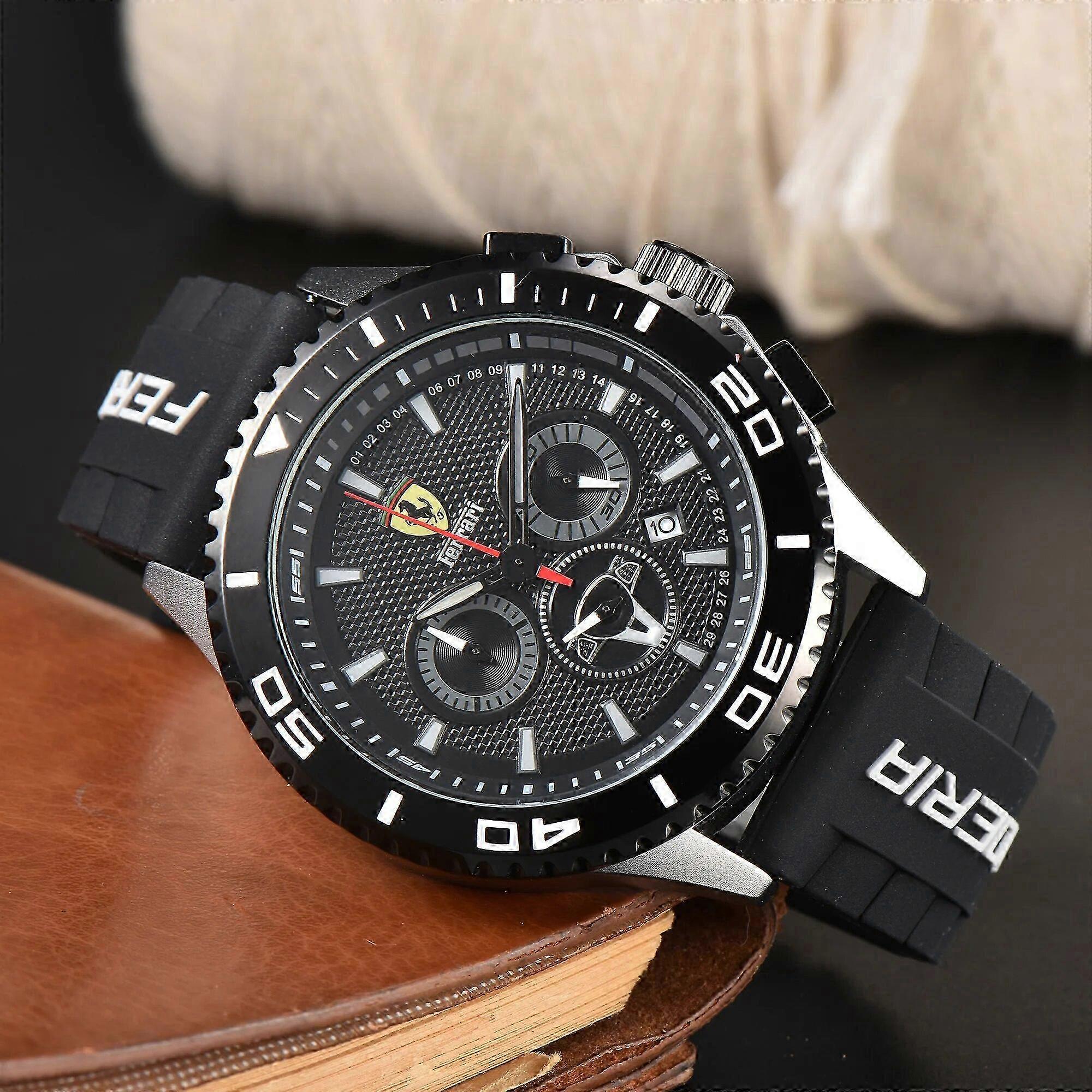 Men's sports running seconds, timing tape, business blockbuster, cool FE blockbuster, quartz full function watch 25-26