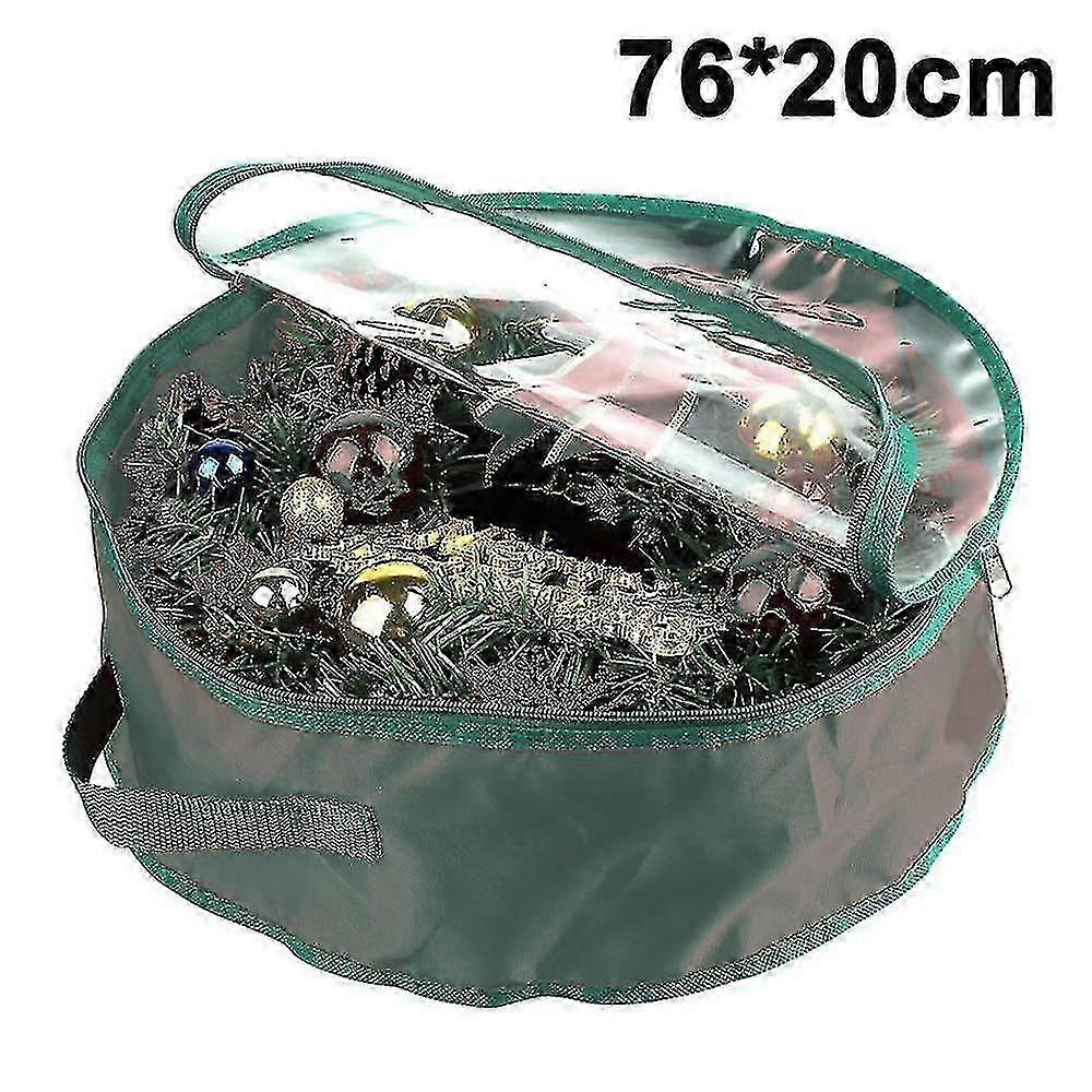 Christmas Wreath Storage Bag With Clear Window (green) Cs