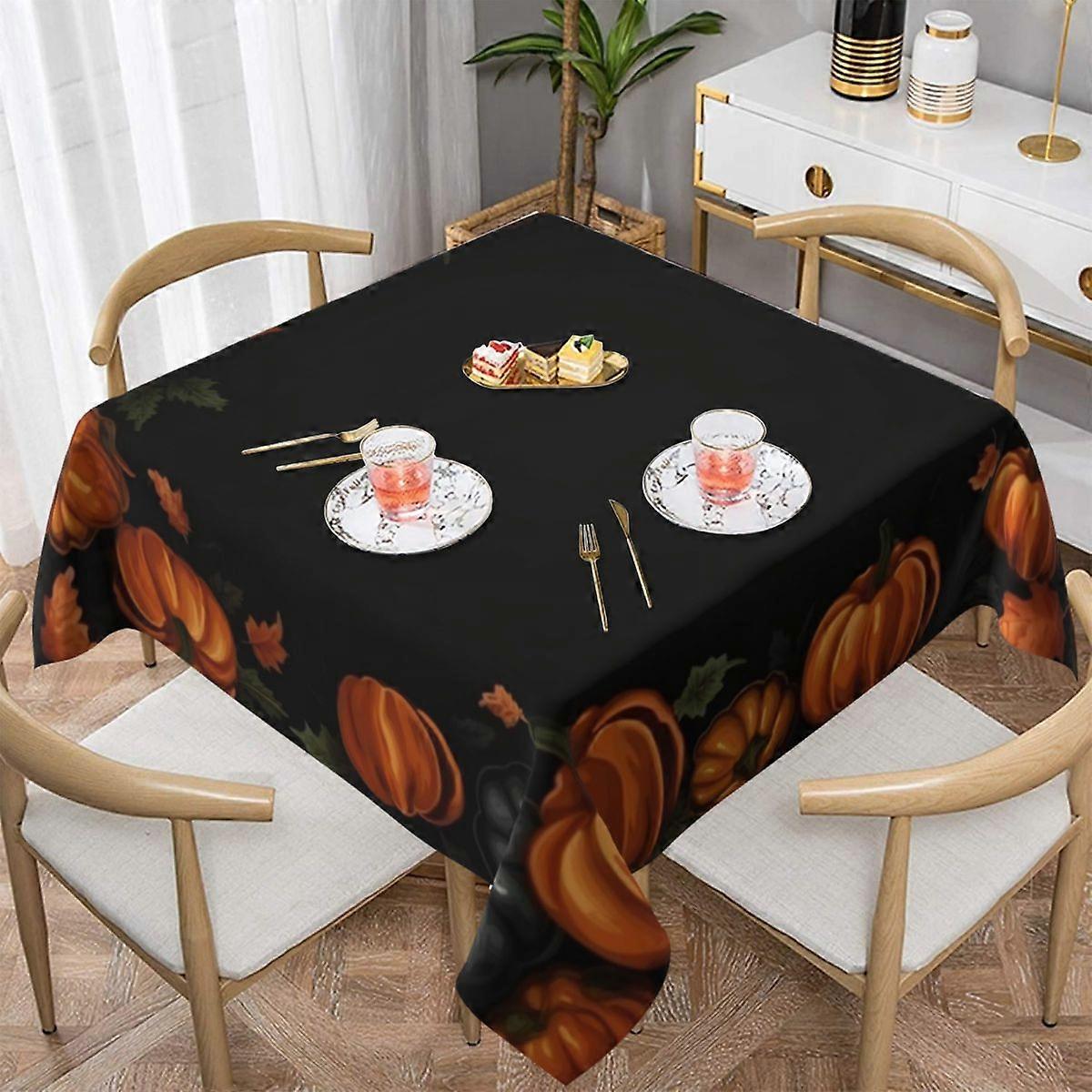 Happy Halloween Pumpkins Square Decorative Tablecloth