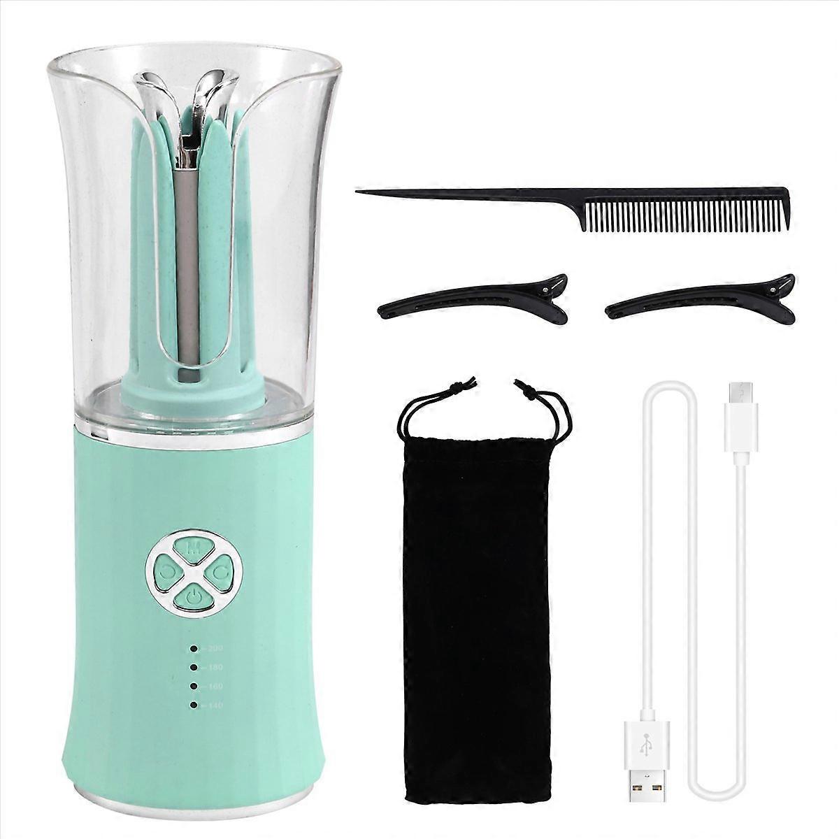 Portable Wireless Curling Iron - Fast Heating, 4 Temperature Settings