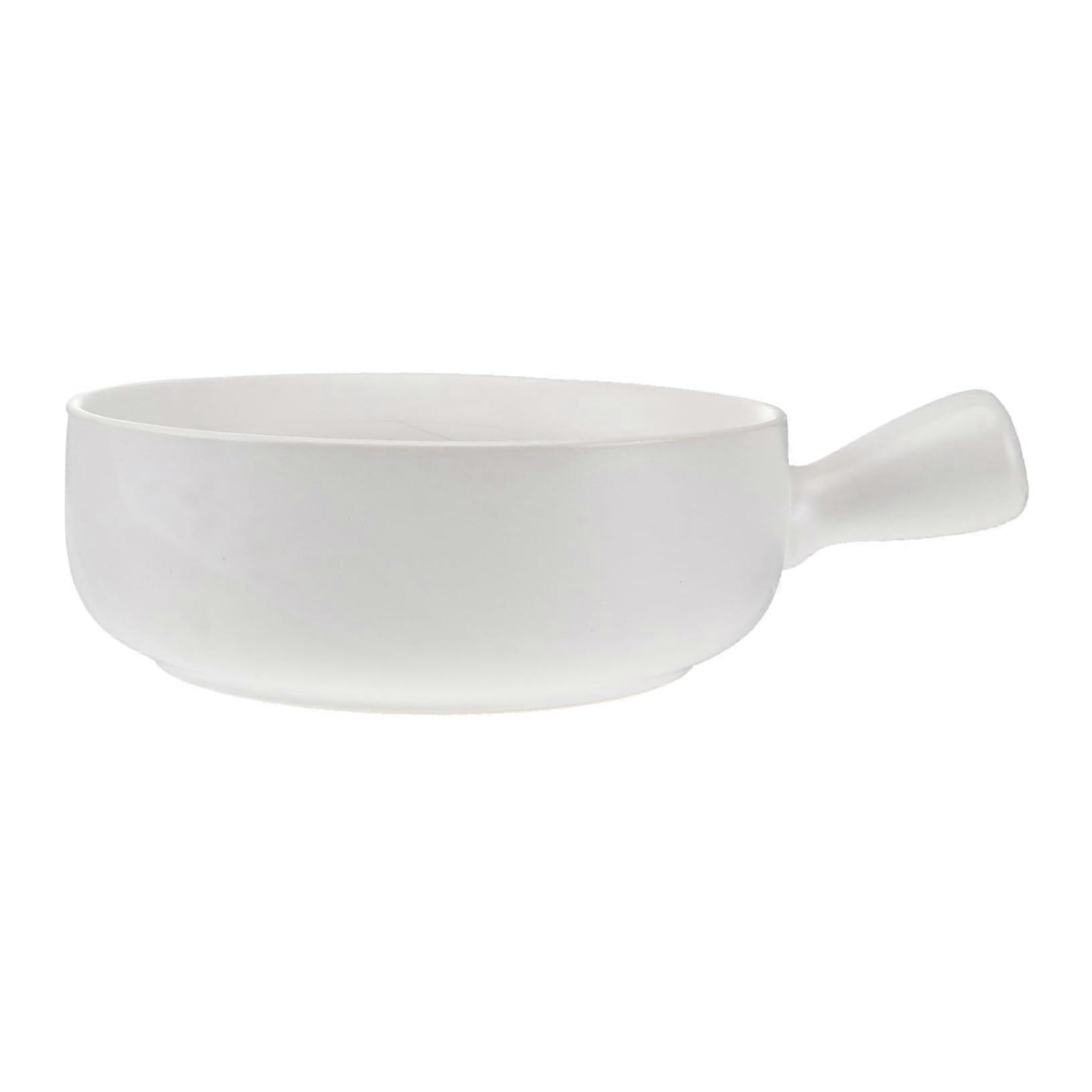 Ceramic Cooking Bowl With Handle, White Ovenware, HeatConductive, For Noodles, Salad, Breakfast, Porridge Milk Warming