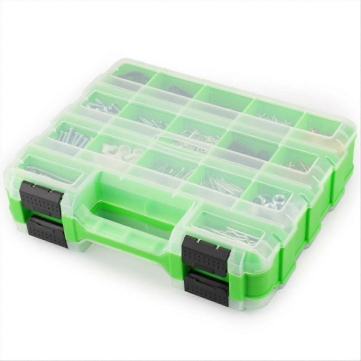 Small Parts Organizer, 34-Compartments Double Side Parts Organizer, Double Side Tools Box Screw Org