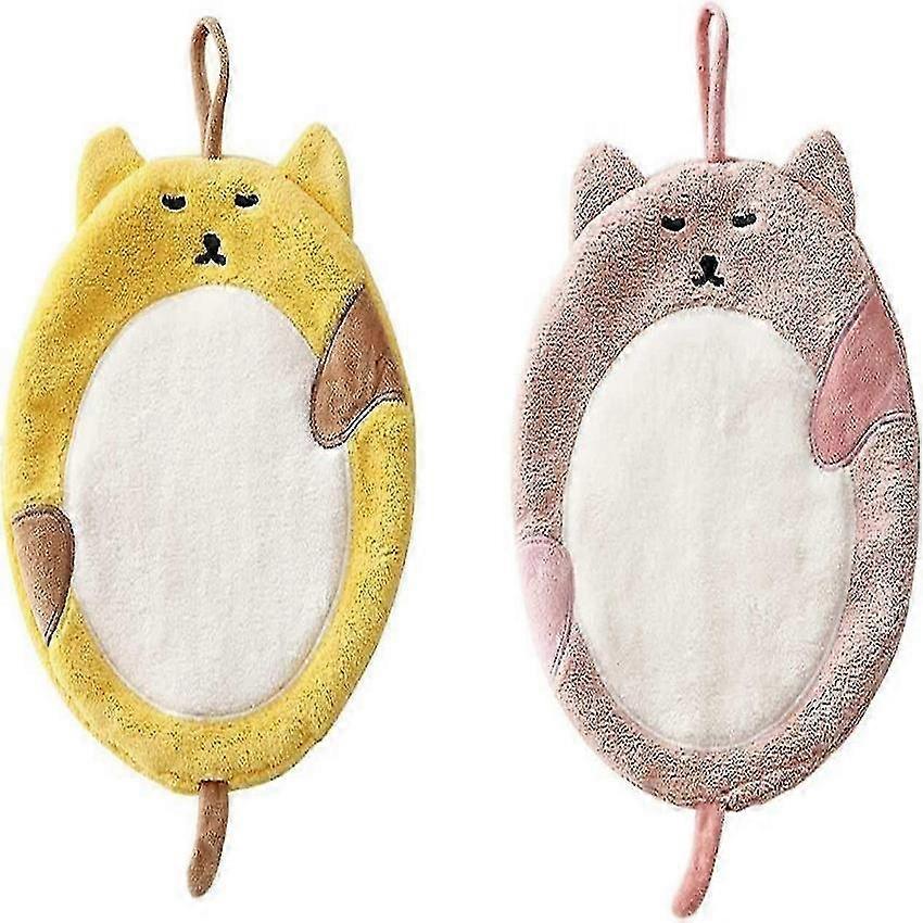 Thick Absorbent Hand Towel 2 Pack for Bathroom and Kitchen