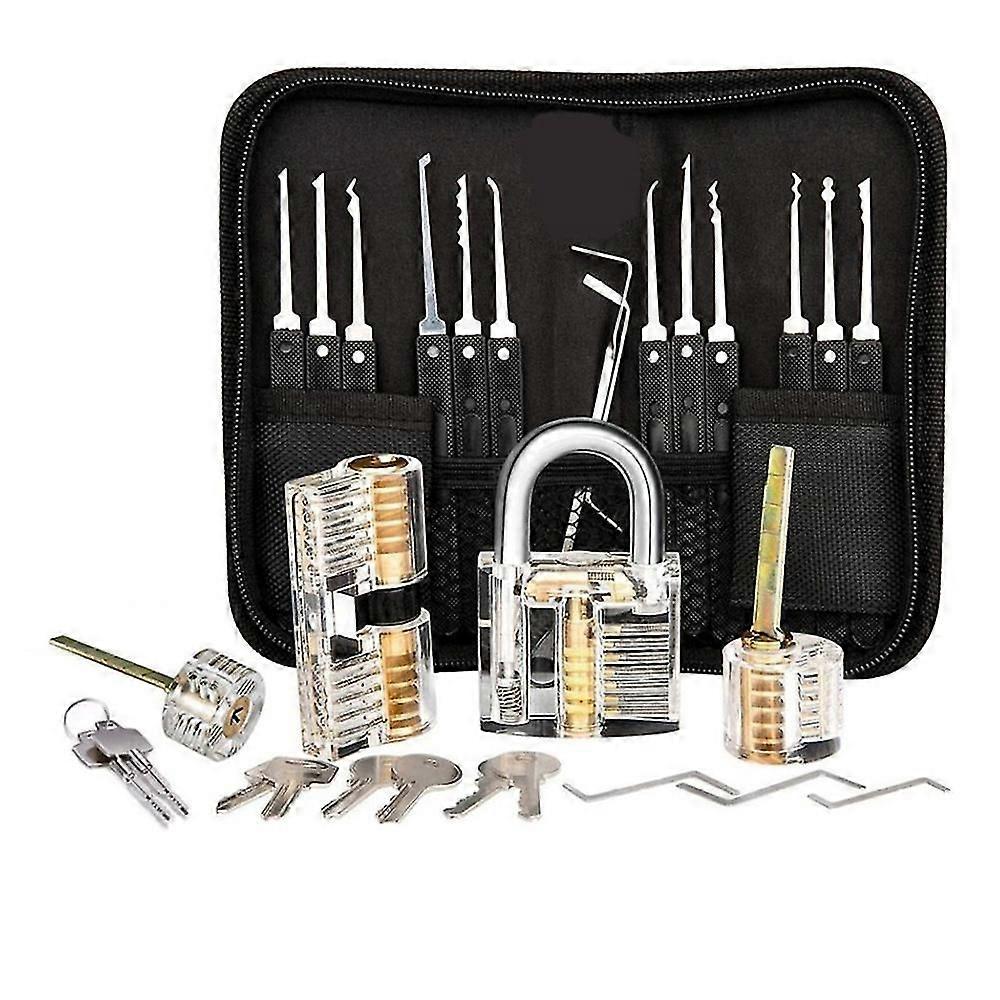 Lock Picking Kit, 17-piece Lock Picking Kit, Practice Tools With 4 Clear Locks