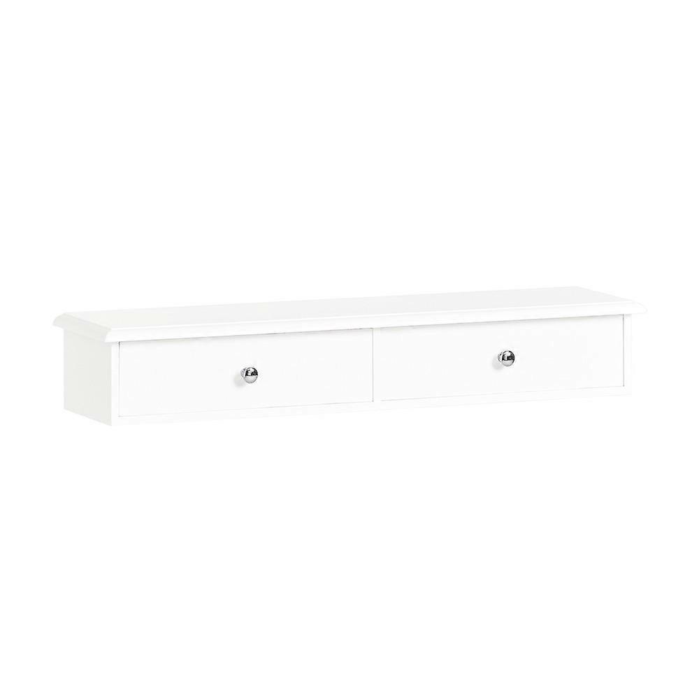 SoBuy FRG43-W2 Drawers Floating Shelf Modern Wall Mounted Storage Shelf for Bedroom Hallway Living R