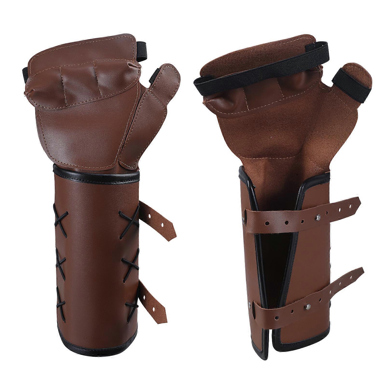 Cosplay Props Vintage Boxing Gloves Tie Arm Armor Cuffs Adjustable Width Medieval Wristband Multiple Color Wristband  brown