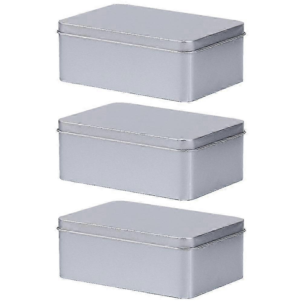 3pcs Tin Box With Lid Tinplate Storage Box Multipurpose Wedding Candy Tin-Good