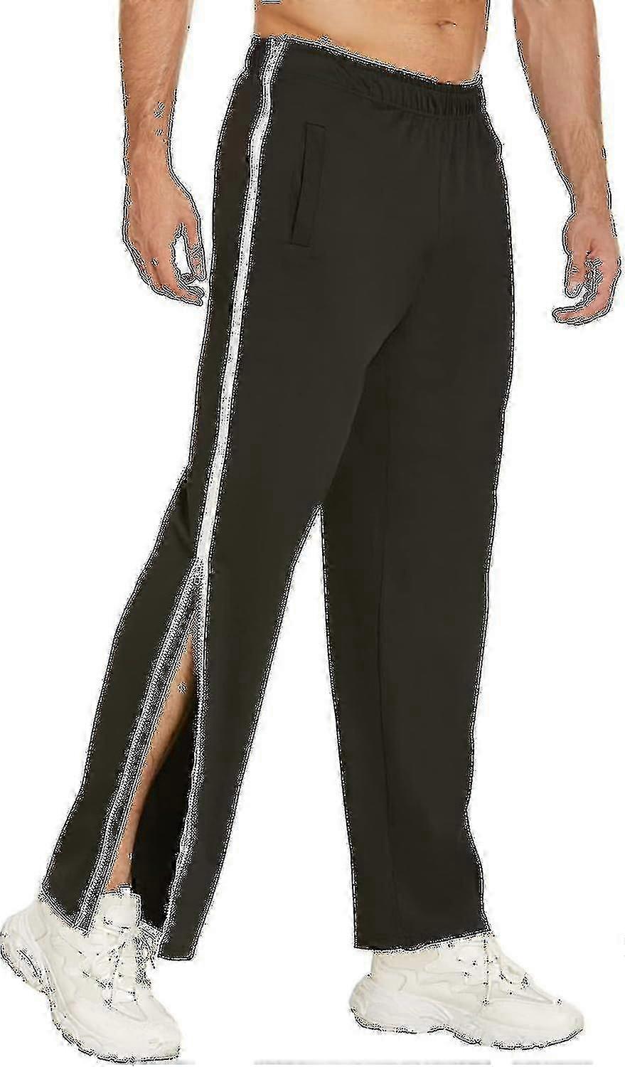 Breathable Men's Training Trousers with Full-Length Zip and Side Pockets