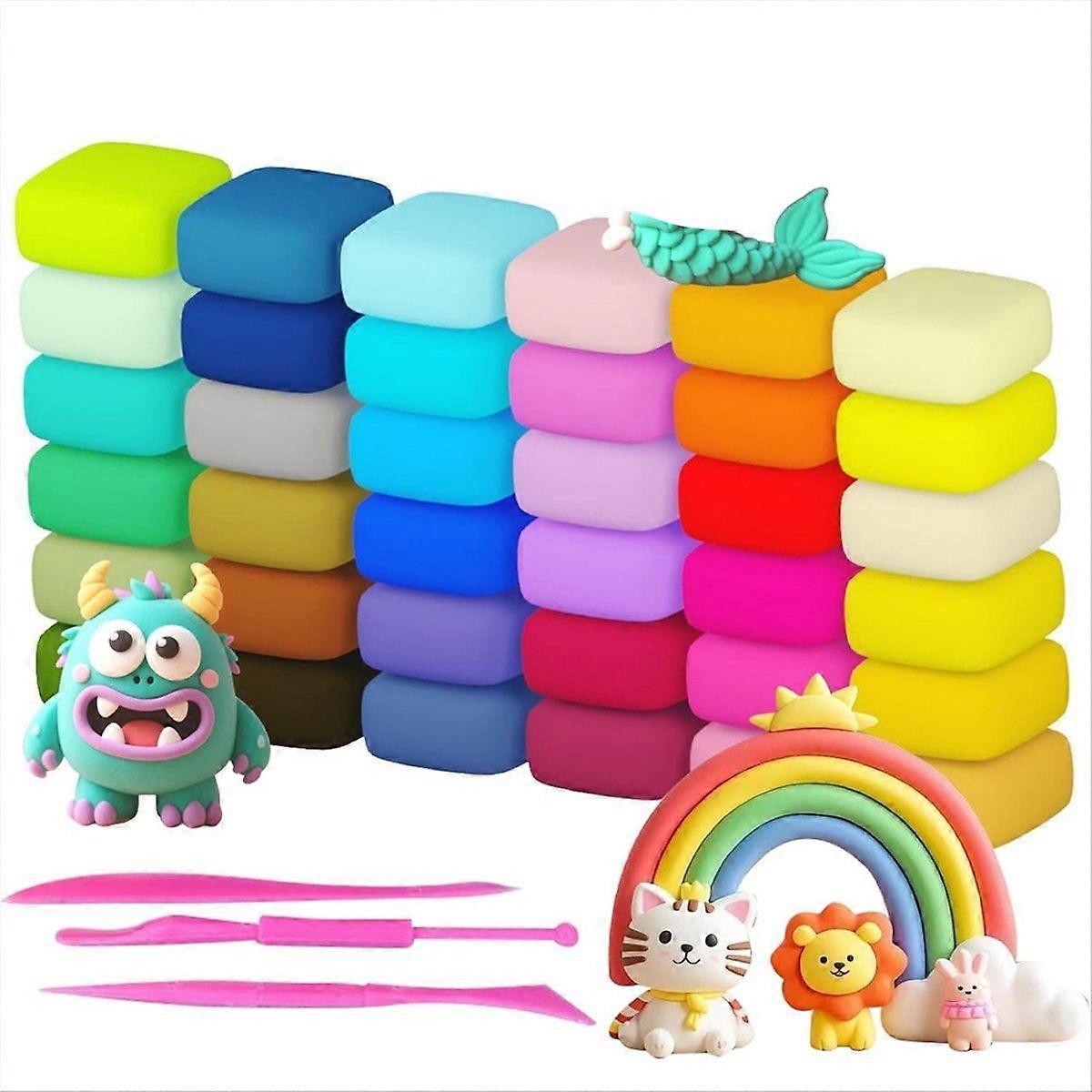 36 Colors Air Dry Clay,Magic Modeling Clay with Tools,Ultra Light DIY Modeling Clay for Kids,Childr