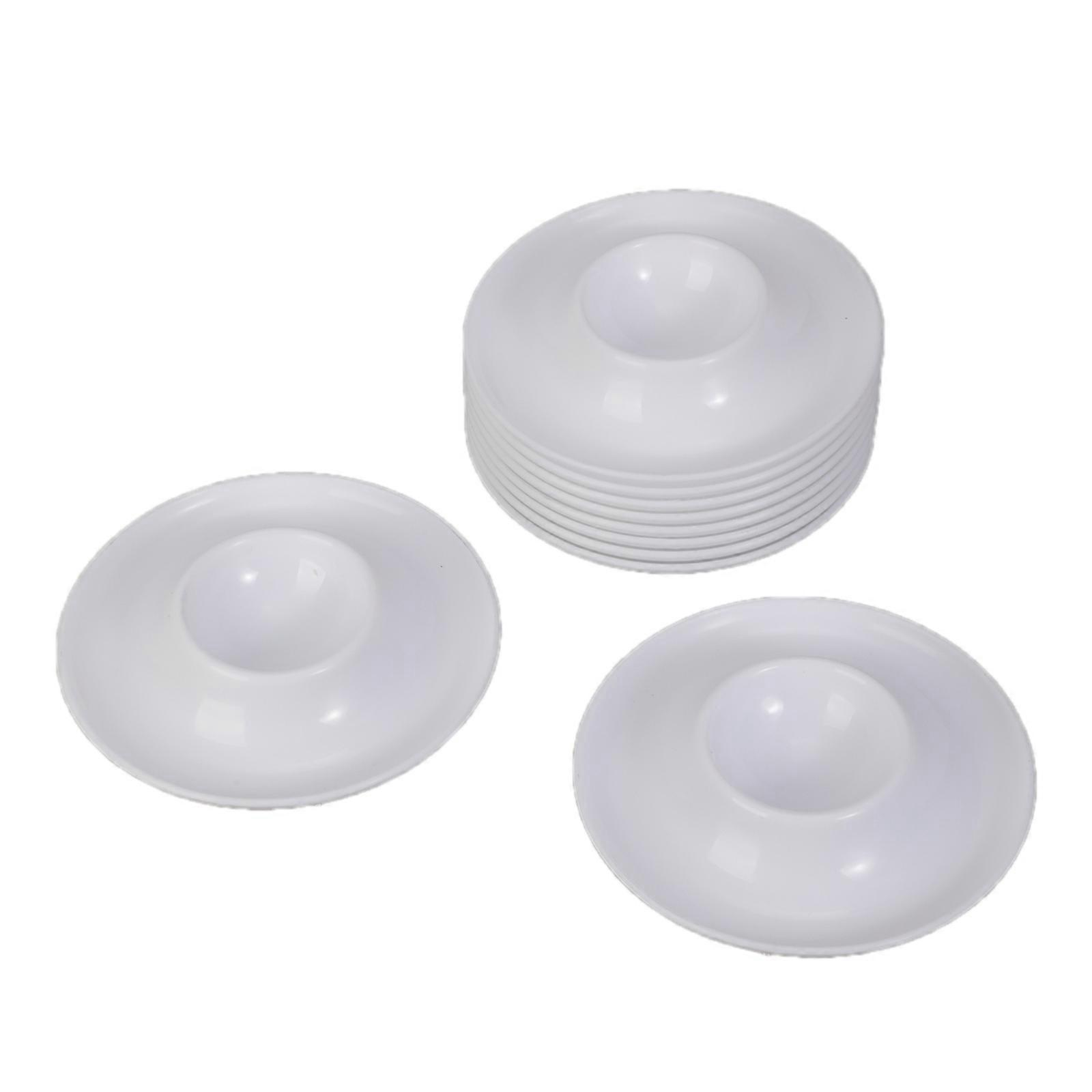 10pcs Plastic Eggs Holders Organizers with Nonslip Base Dishwasher Friendly Tableware Tray Stackable Eggs Coddler Cups Multicolor