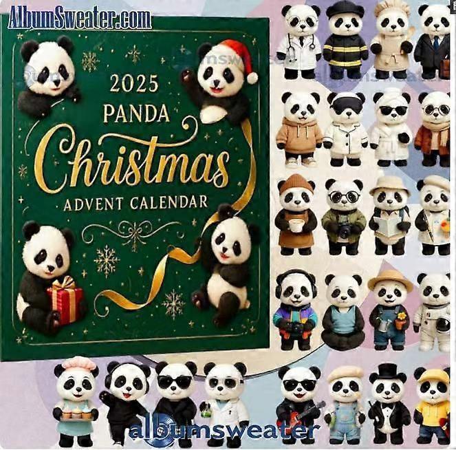 H-2025 Panda Χριστουγεννιάτικο Ημερολόγιο Advent Box Blind Box Χριστουγεννιάτικο Δέντρο Διακόσμηση Ακρυλικό Κρεμαστό