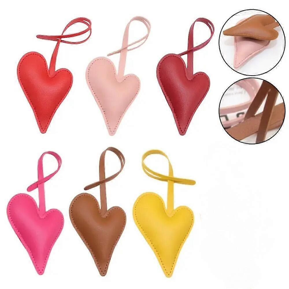 6-piece set of colorful heart-shaped bag charms, irregular heart-shaped keychains, simple bag decorations and small gifts.