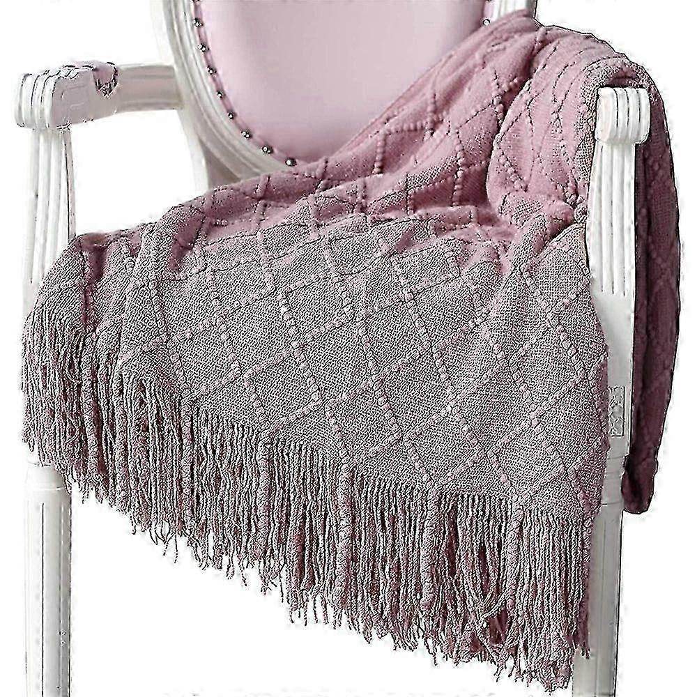 Blanket Soft Knitted Wool Blanket Tassel Cuddly Blanket Sofa Blanket 125 x 230 cm