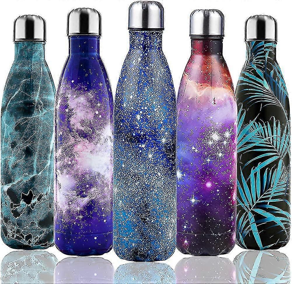 Elriven Bouteille d’eau en acier inoxydable 350ml / 500ml / 750ml. Bouteille d’eau isolée sans Bpa