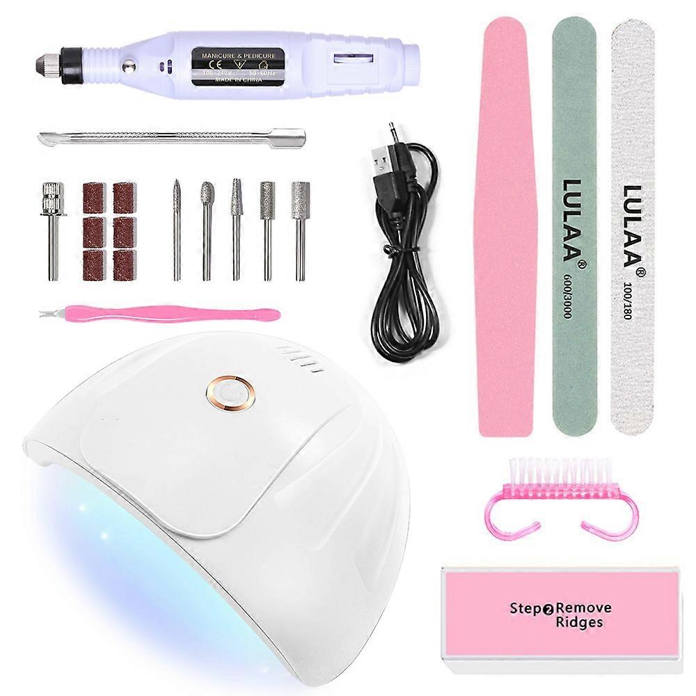 LINMANDA Manicure Set With Professional Nail Drill Machine And Nail Drying Lamp Milling Cutter Set Cuticle Clipper Pusher