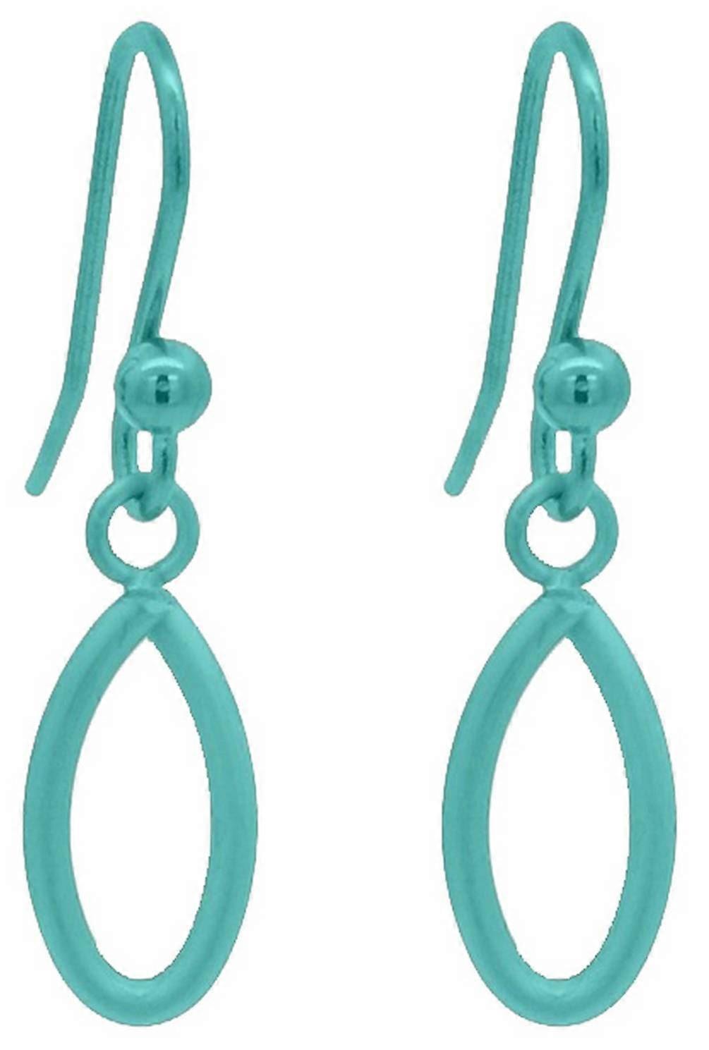 Ti2 Titanium Crossover Drops Earrings - Kingfisher Blue