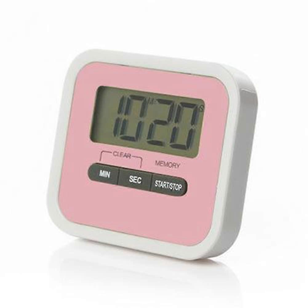 Digital Kitchen Timer Clock with Large Bright Display, Magnetic Countdown and Stopwatch for Cooking and Study (Pink)