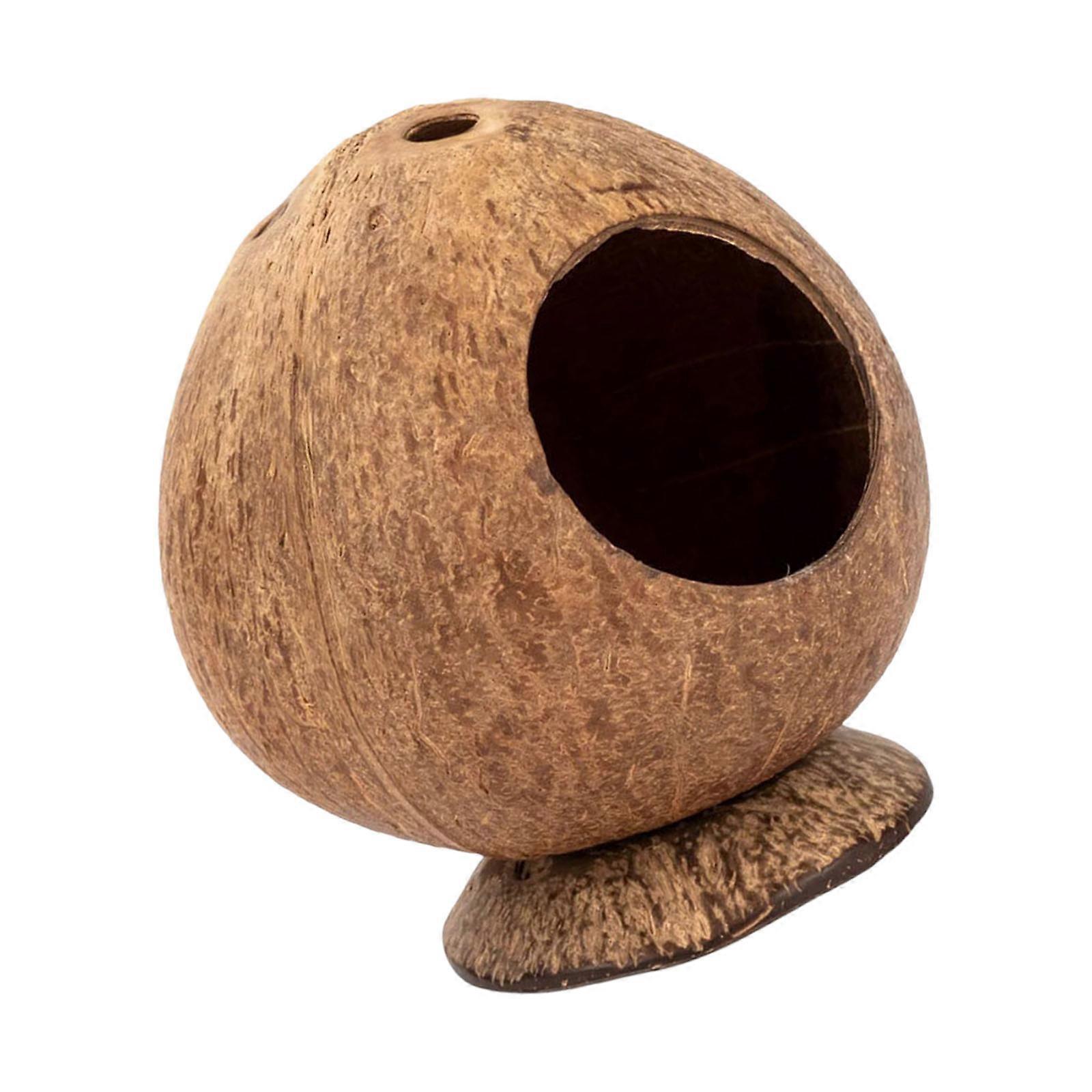 Natural Coconuts Hamster Hideouts Winter Shelter For Dwarf Hamsters Small Pet With Airflows Design Multicolor