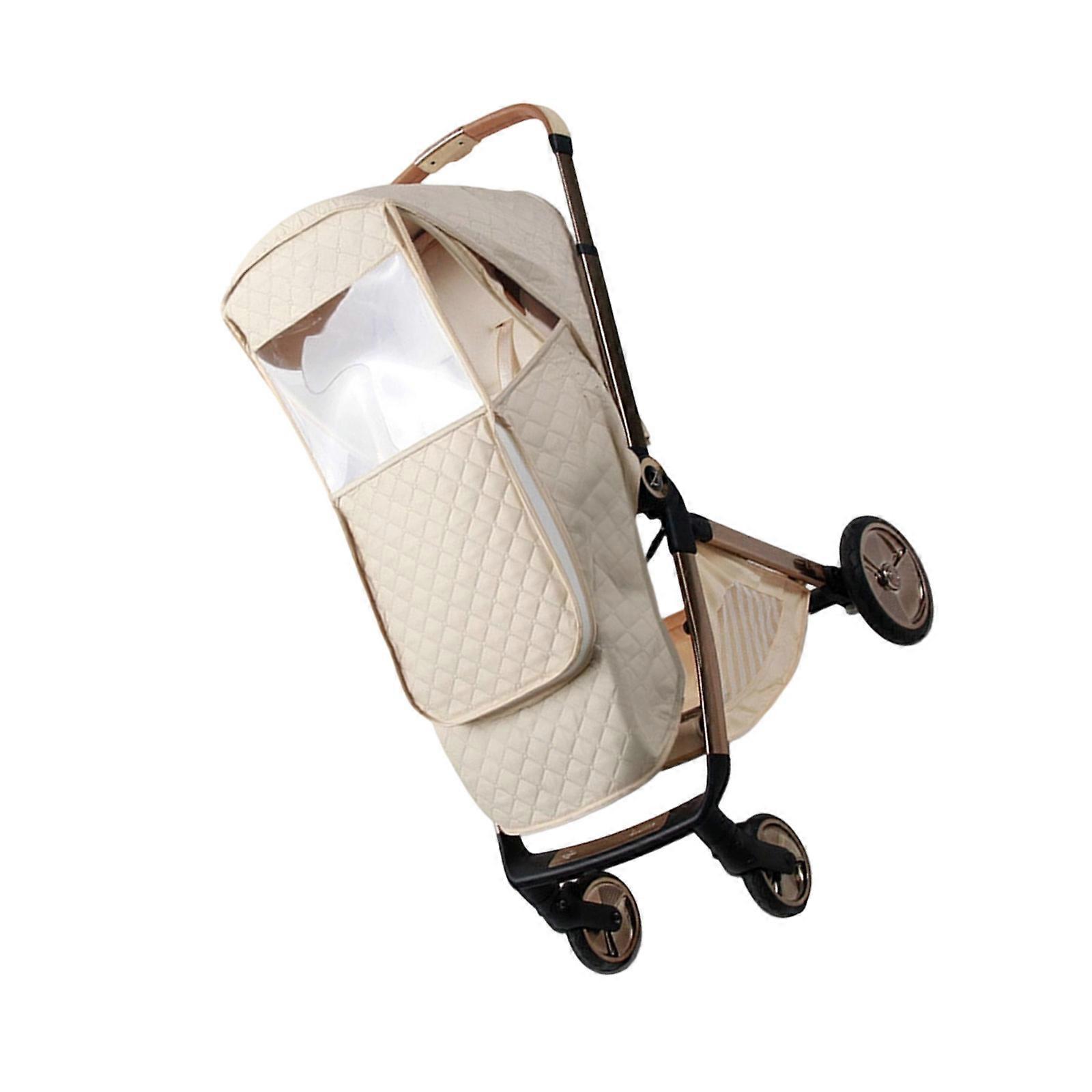 Lightweight Foldable Strollers Weather Shielding Durable Water Resistant Strollers Canopys Suitable for Most Baby Carriages  champagne