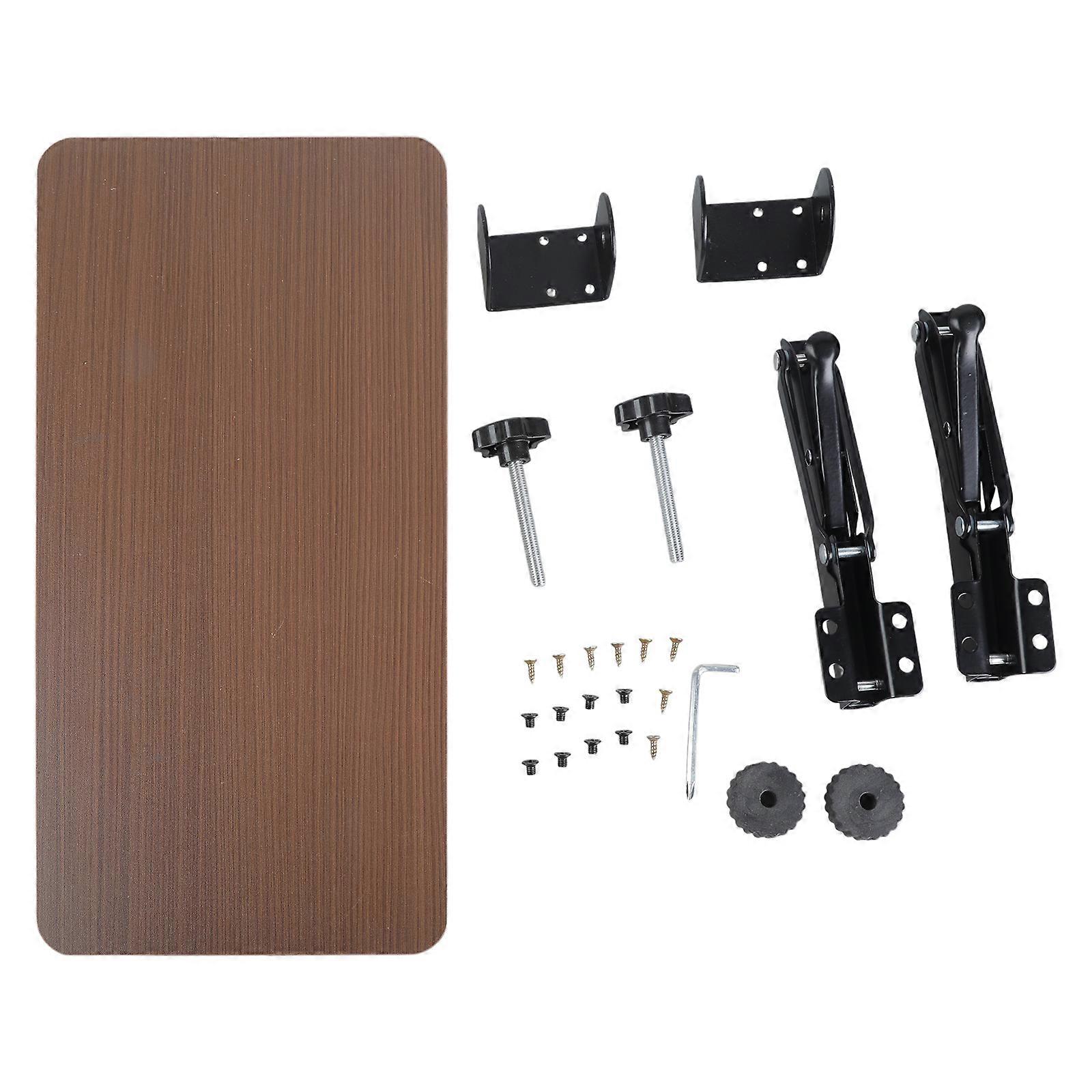 Desk Extender Tray 90° Foldable Elbow Arm Support Clamp on Computer Arm Rest Keyboard Tray Office Supplies  Walnut color