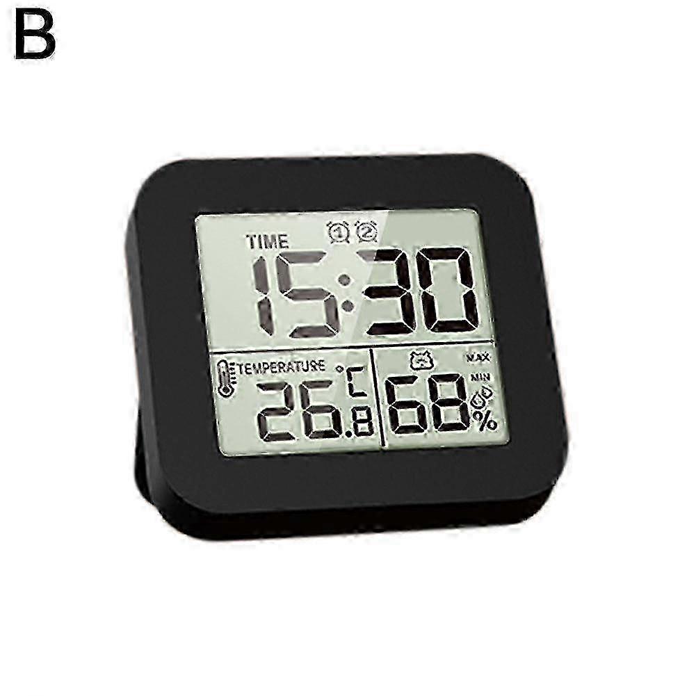 LCD Digital Clock with Alarm Thermometer Hygrometer Wall Clock Waterproof