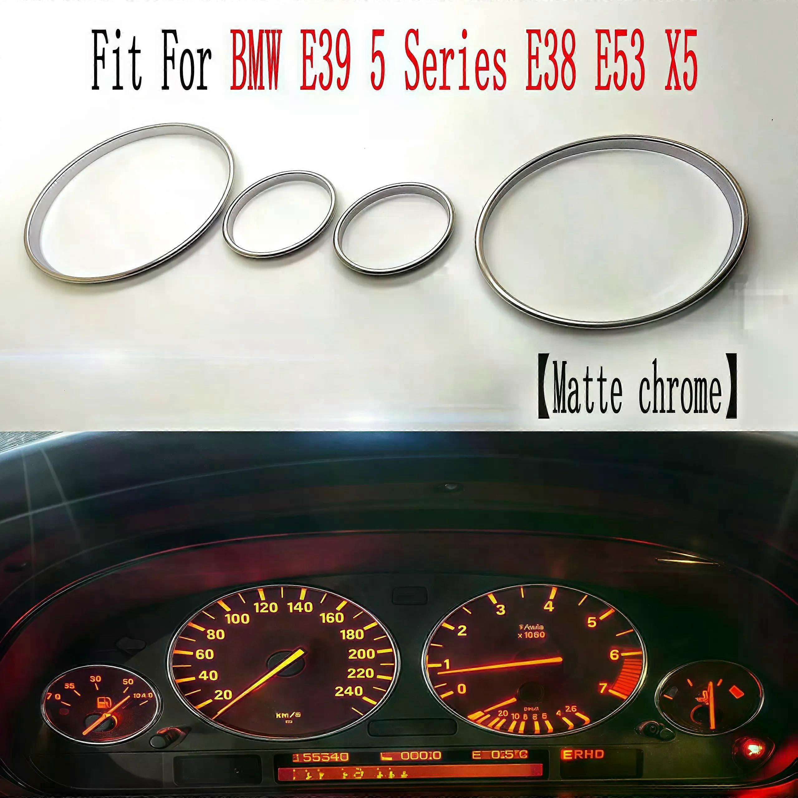 Advanced Matte Silver Speedometer Gauge Dial Ring Instrument Panel Ring fit For BMW E39 M5 M 5 Series E38 E53 X 5