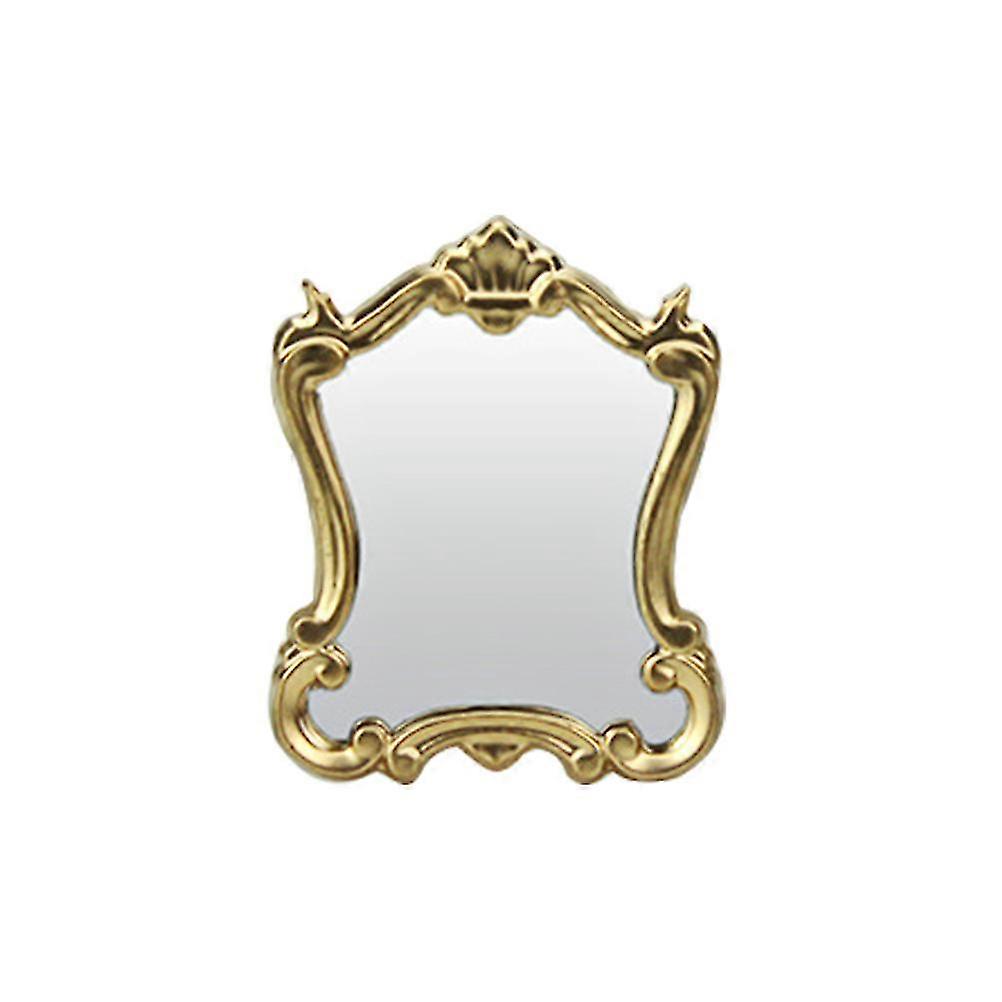 Miniature Mirror Model for Doll House Decor European Style Retro Design with Gold Finish, Smooth Surface for DIY Projects and Playtime Companion