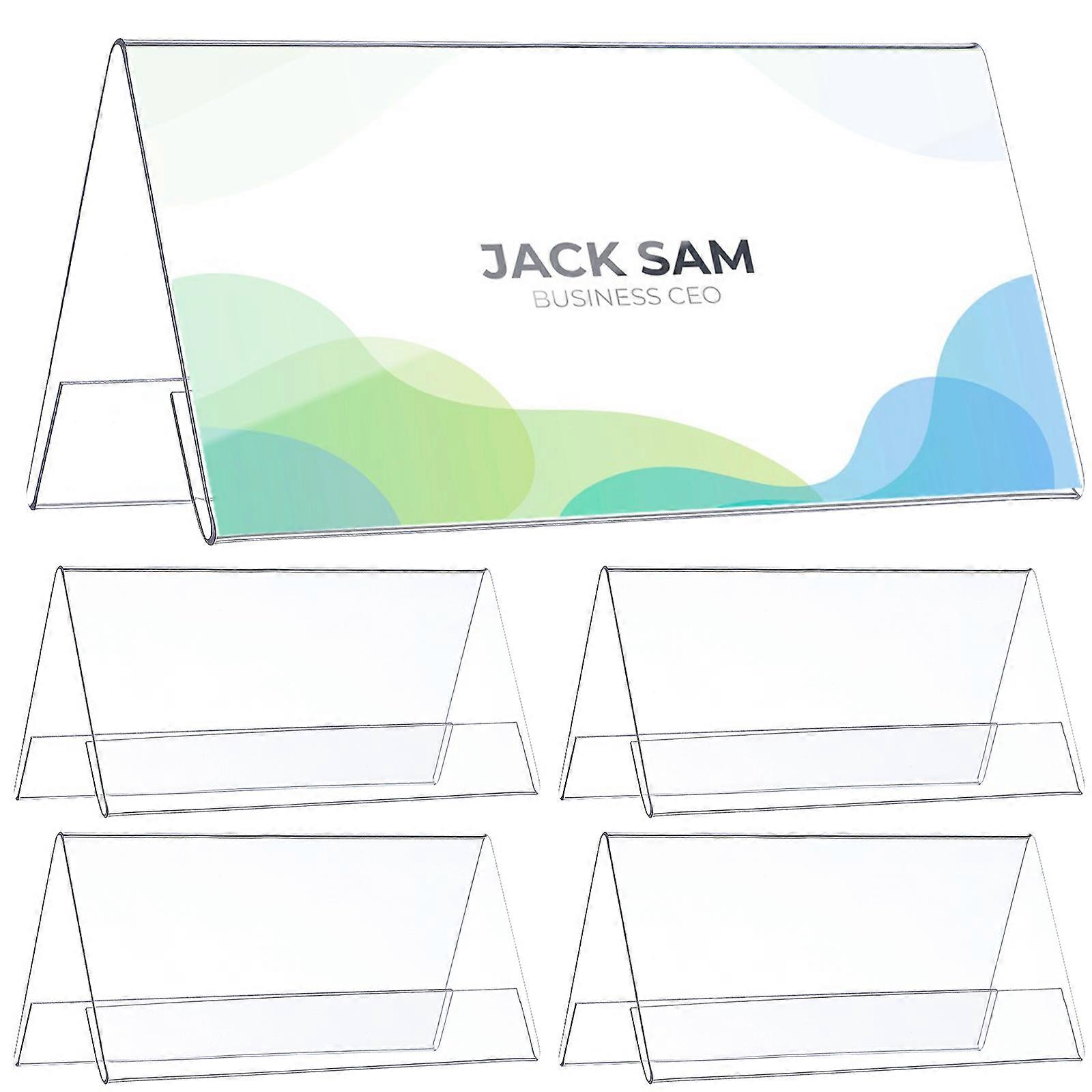 6pcs Transparent Acrylic Display Stand Office Use Conference Name Plate Identity Display Holder