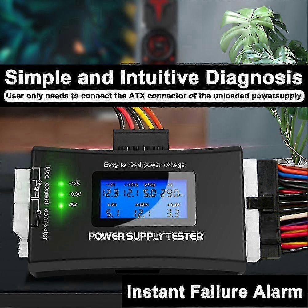 Portable ATX Power Detection Tool Computers Host Power Signal Tester LCD Display Chassis Power Source Testing Tools
