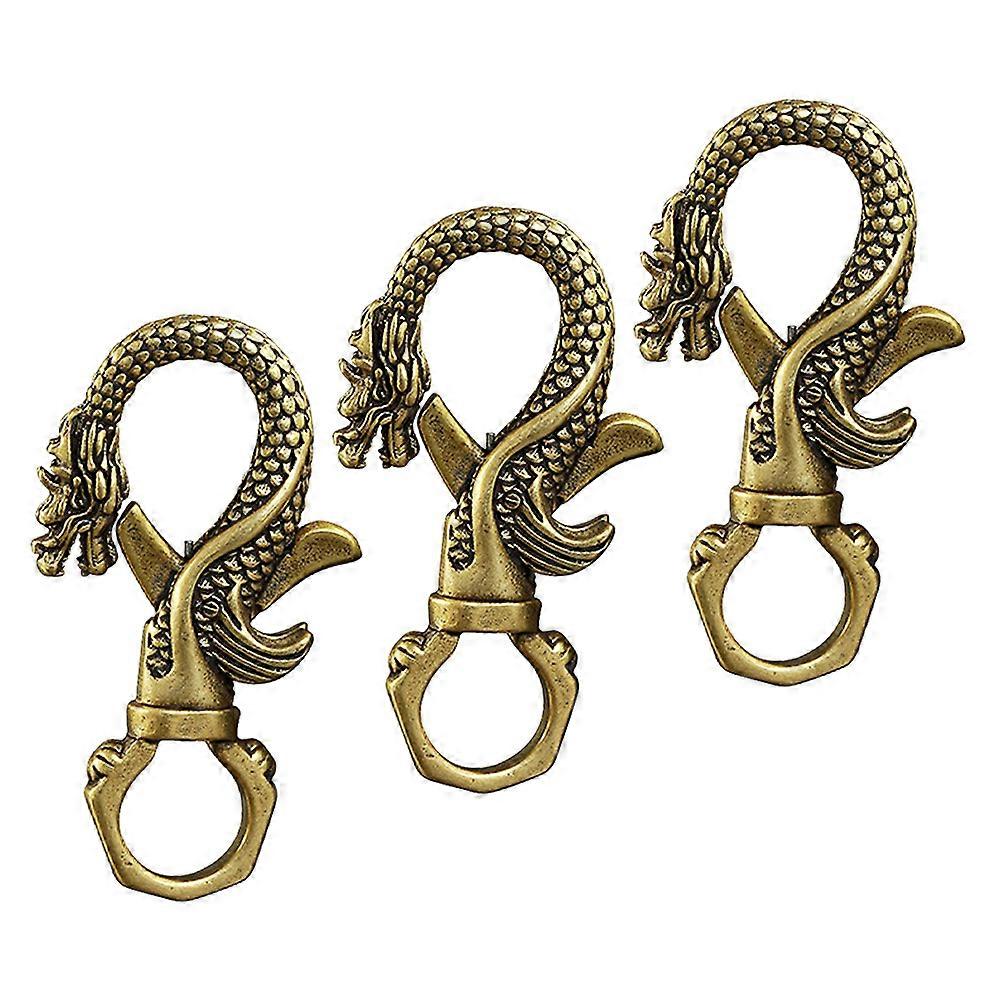 Swivel Lobster Clasps Keychain Hook for Decoration with 3Pcs Copper Dragon Design
