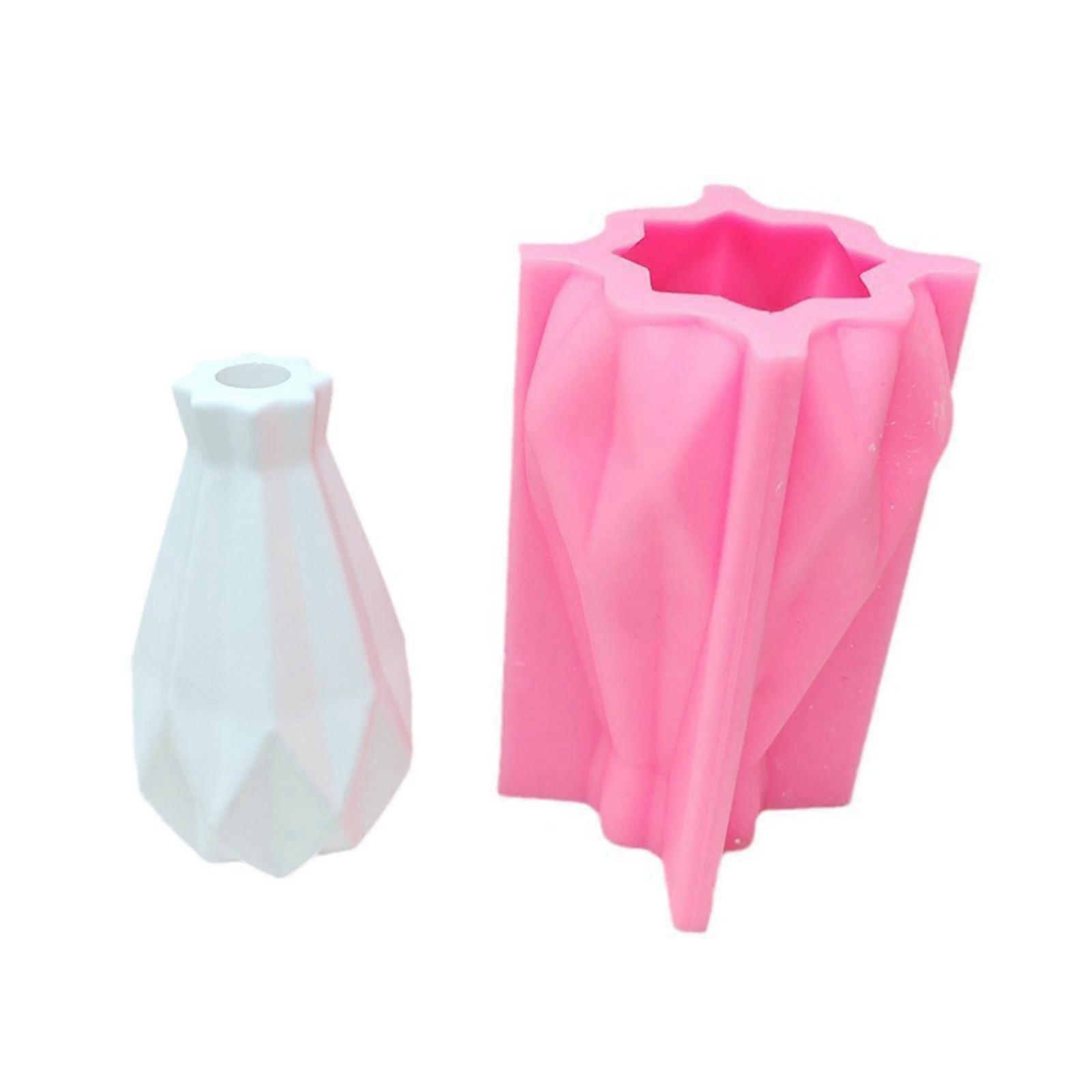 Silicone Vase Mold with Modern Geometric Design for Resin Casting and Flower Plaster Decorations