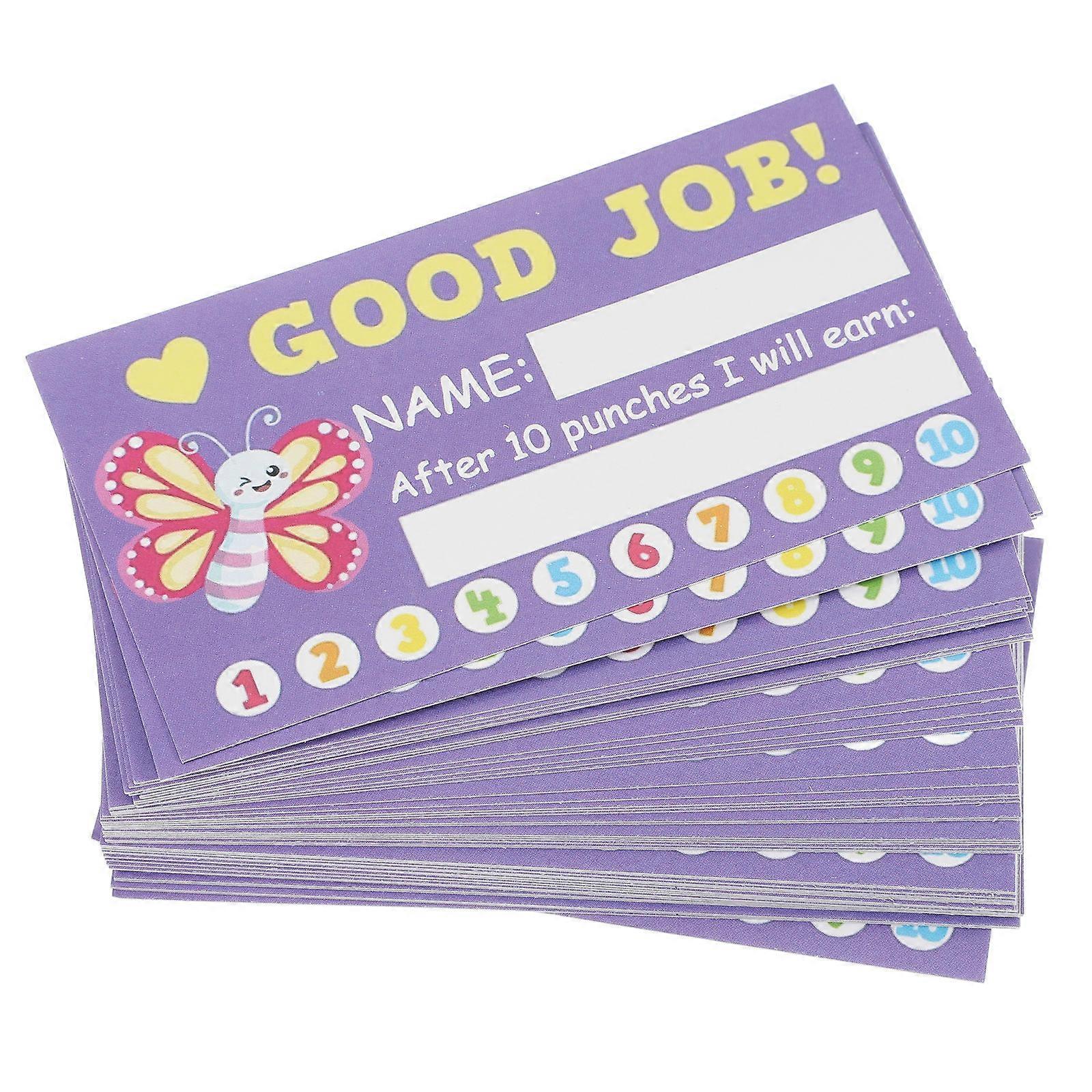 Behavior Punch Cards Reward Card for Classroom 50 Sheets Incentive Tool