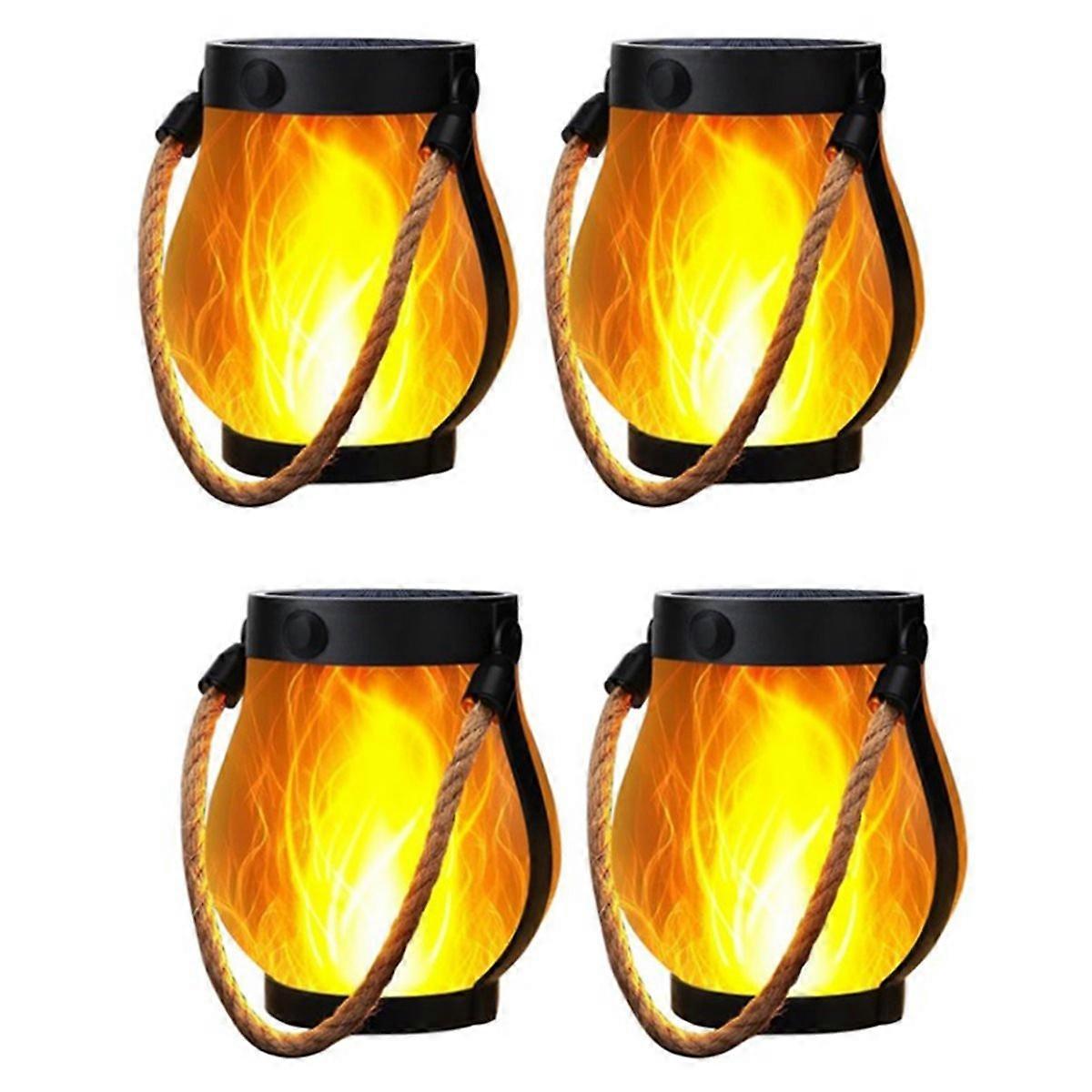 4PCS Solar Lanterns Lights Flickering Flame Garden Lights