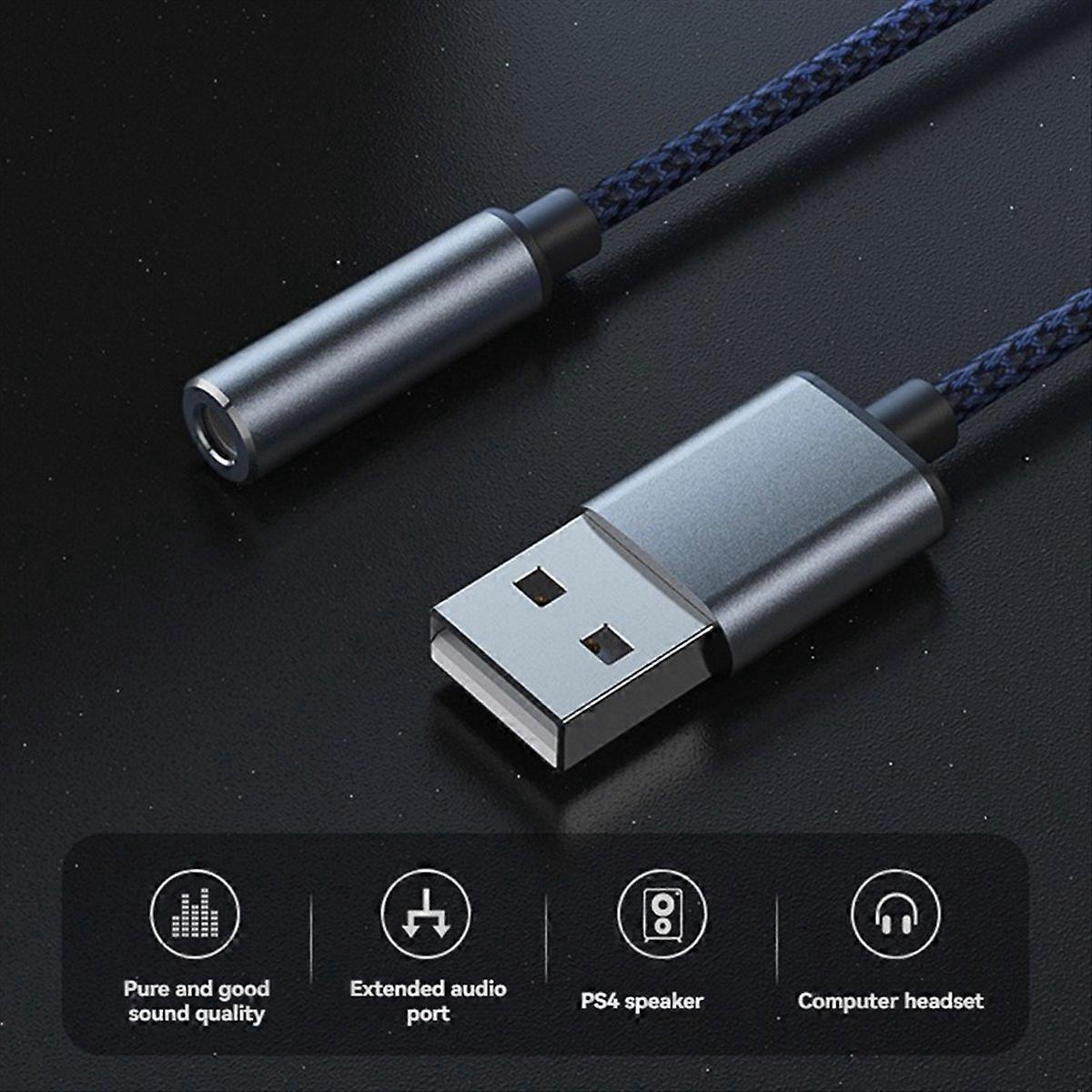 Καλώδιο ήχου USB σε 3,5 χιλ., θηλυκό, εξωτερικό, μαύρο