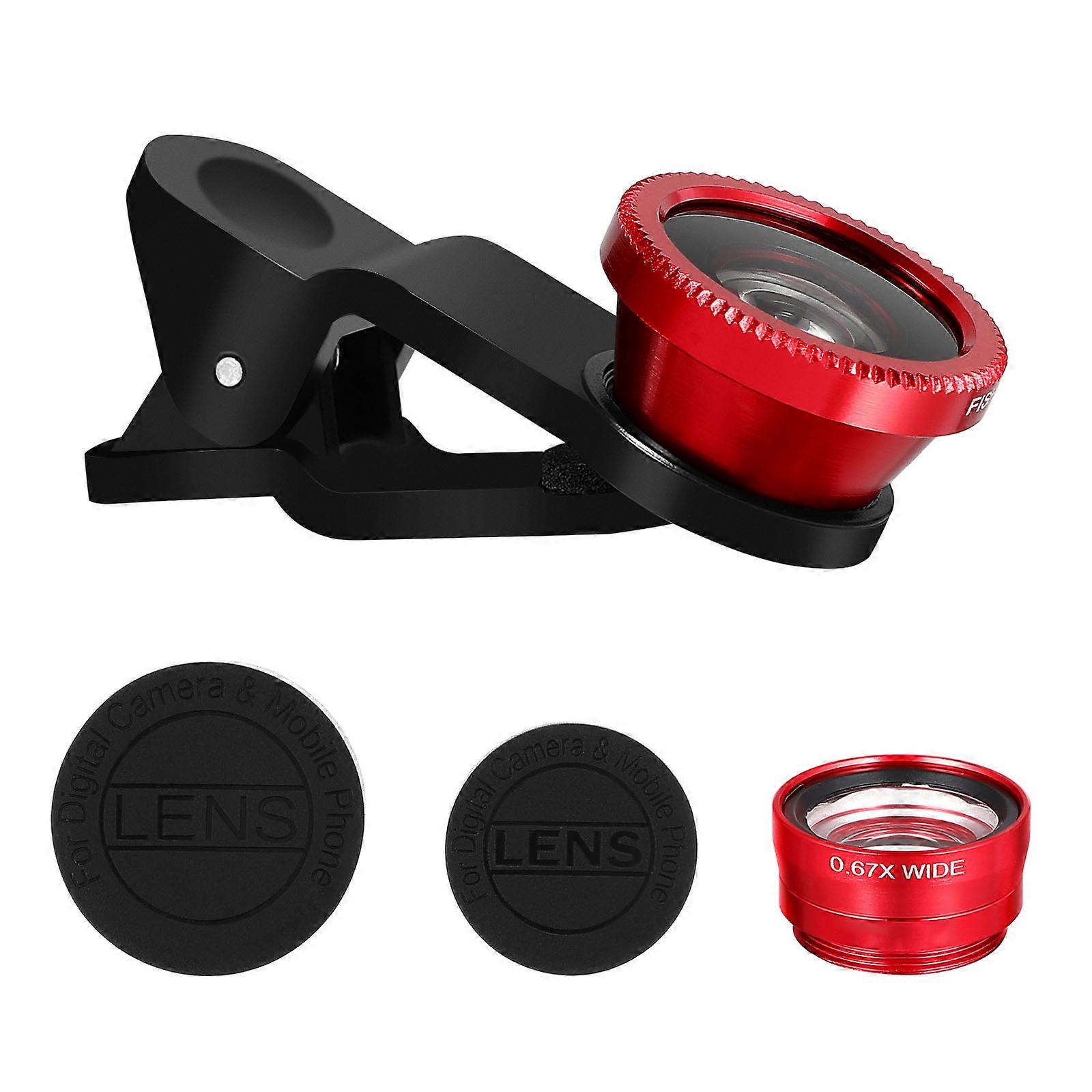 Fisheye Lens Set for Phone Camera with Aluminum Alloy Clip Design Clear Macro and Wide Angle for Photography Assorted Color
