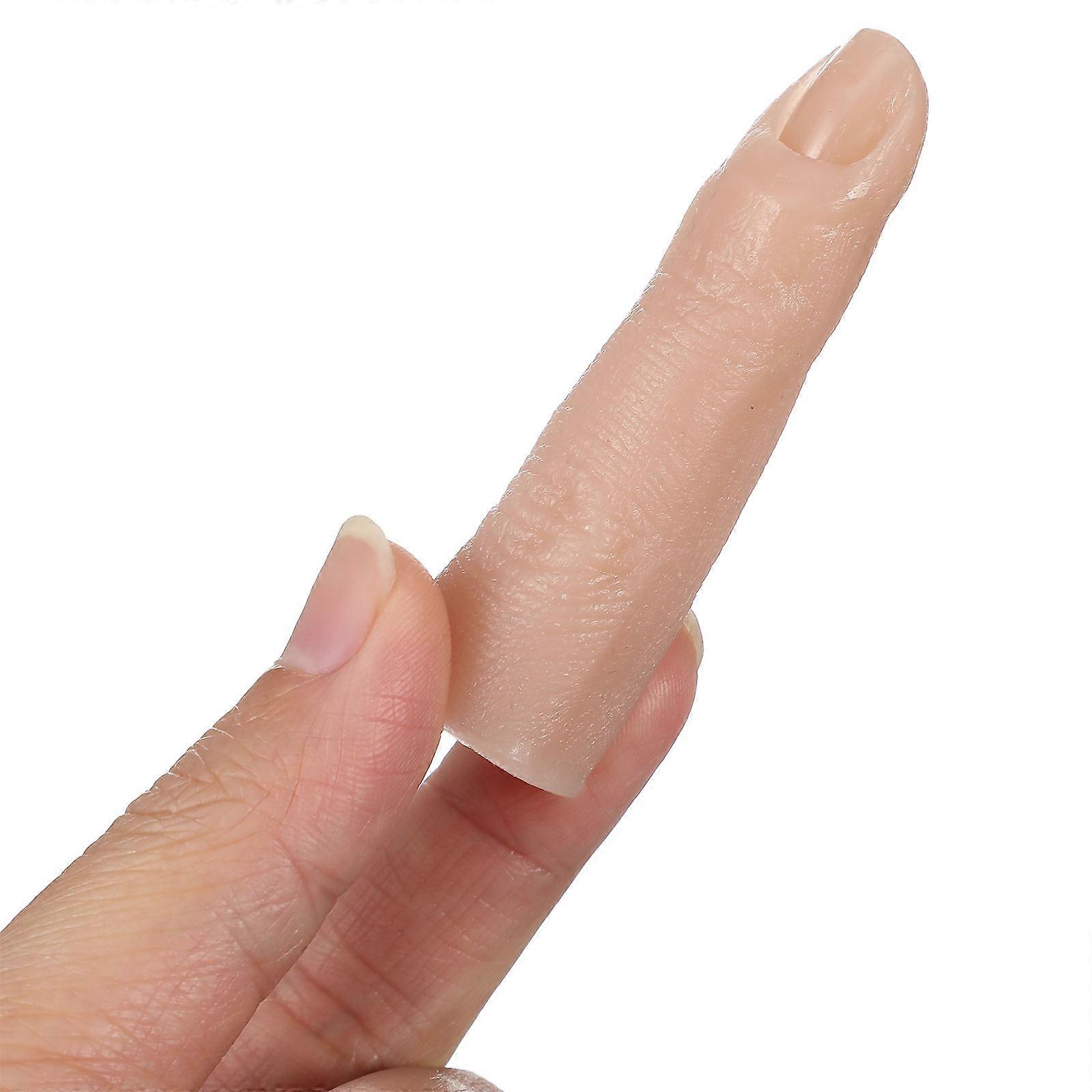 Simulation Finger Silicone Nail Tip Practice Tool for Manicure 3Pcs