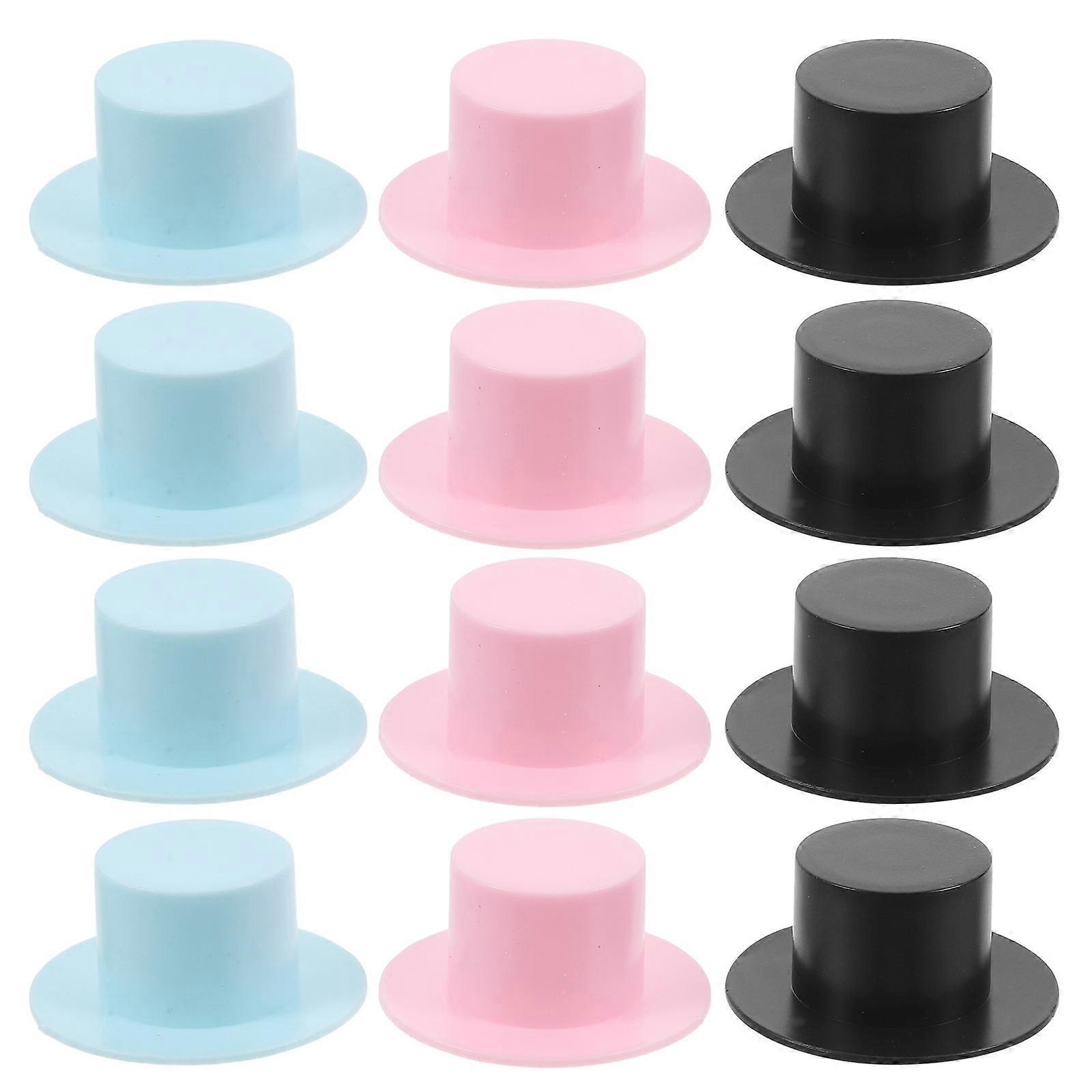 30Pcs Plastic Clown Hat Mini Top Hat for Decor Assorted Color Mini Hats
