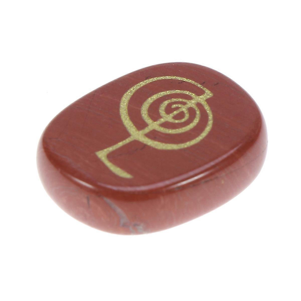 Chakra Gemestone for Meditation 3Pcs Engraved Red Palm Stone
