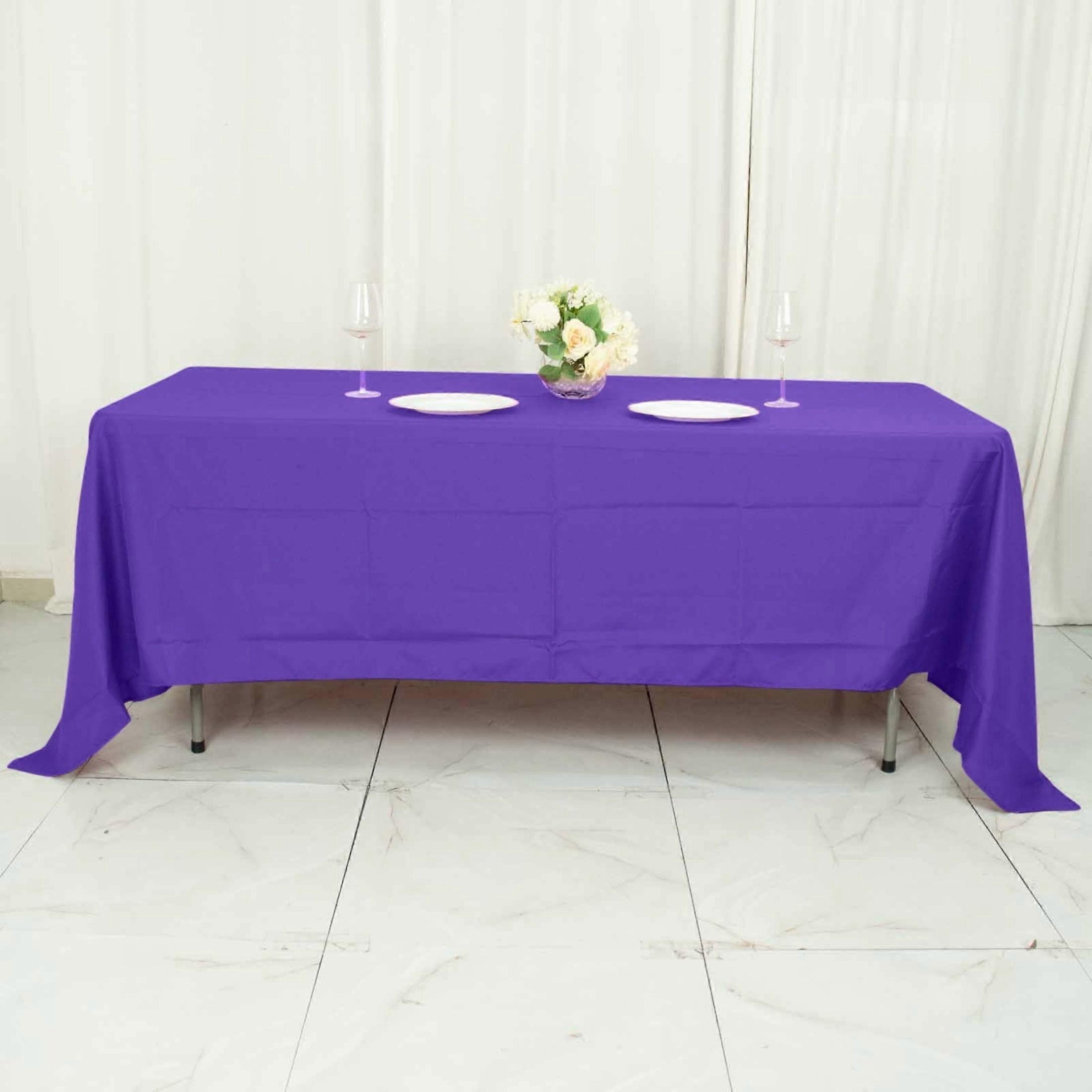 BalsaCircle 72" x 120" Polyester RECTANGULAR Tablecloth Table Linens Purple